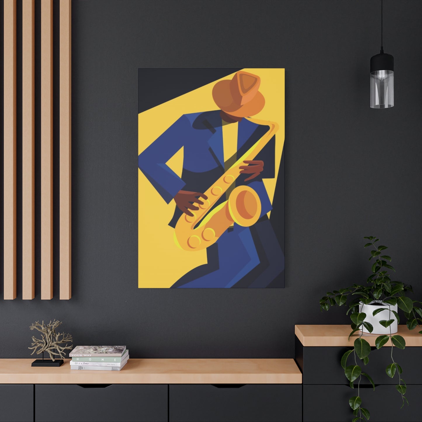 Artist With Saxophone Painting Jazz Wall Art & Canvas Prints