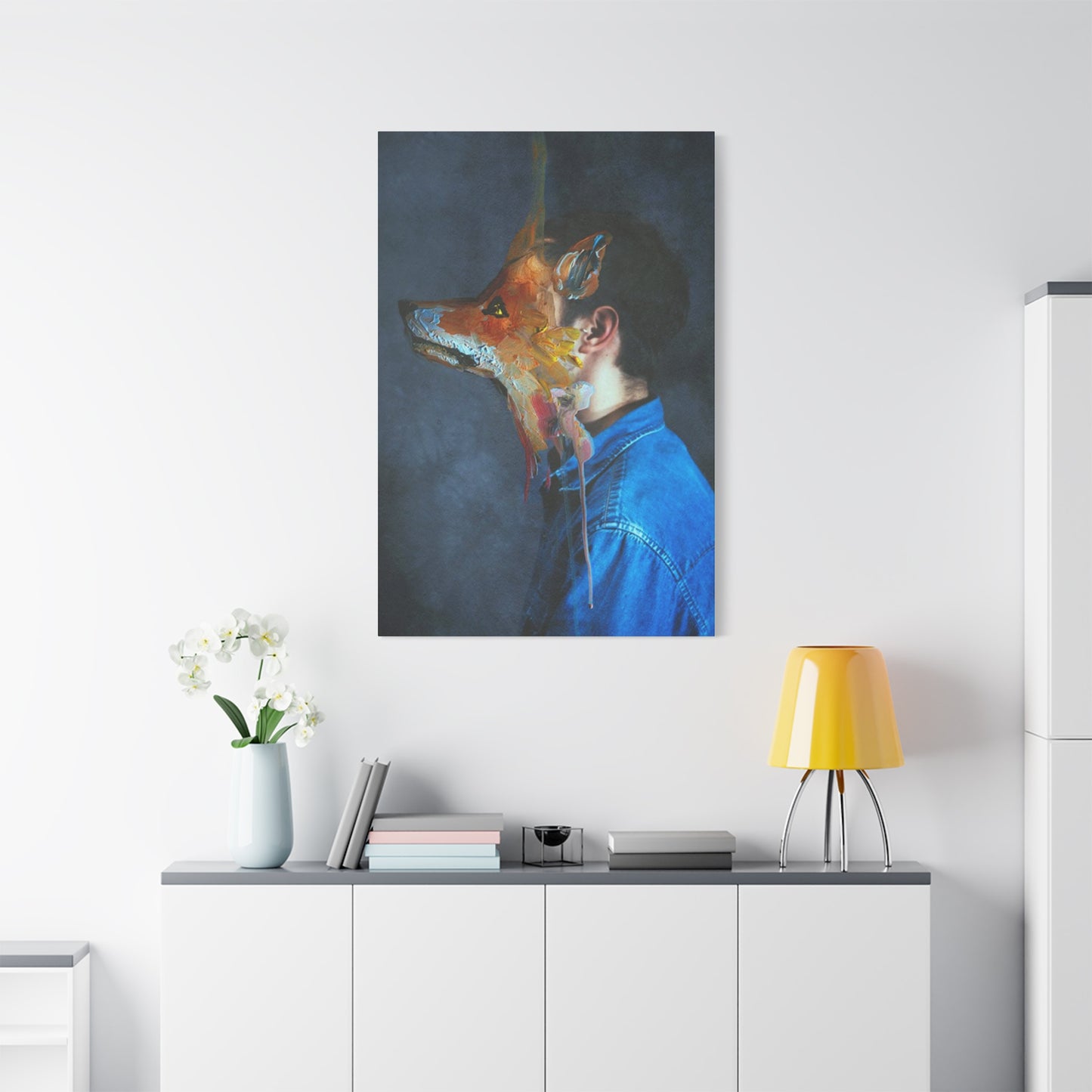 Man And Dog Painting Mixed Media Wall Art & Canvas Prints