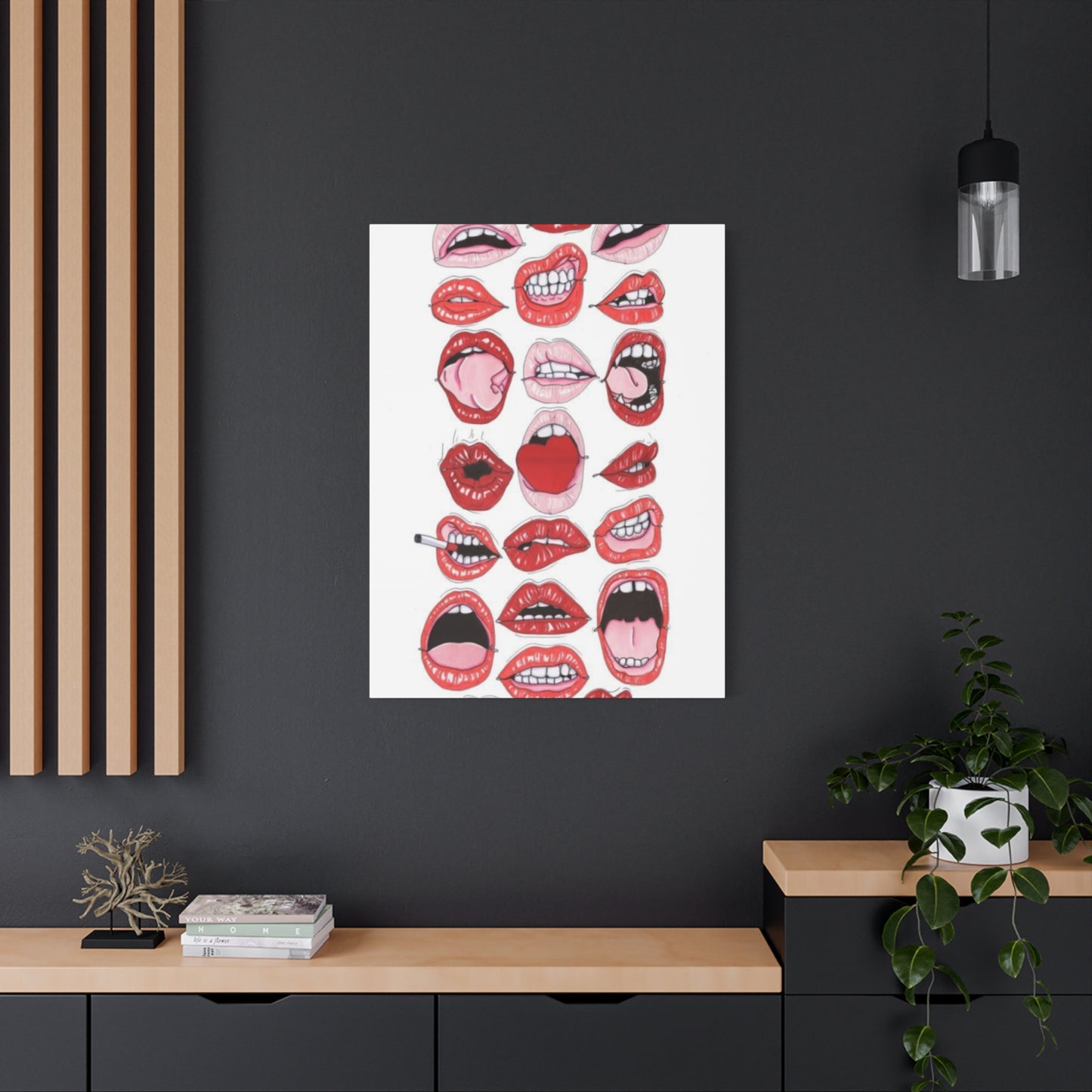 Lips Abstract Painting Wall Art & Canvas Prints