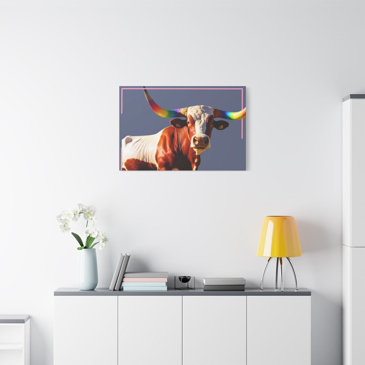 Colorful Long Horn Wall Art & Canvas Prints