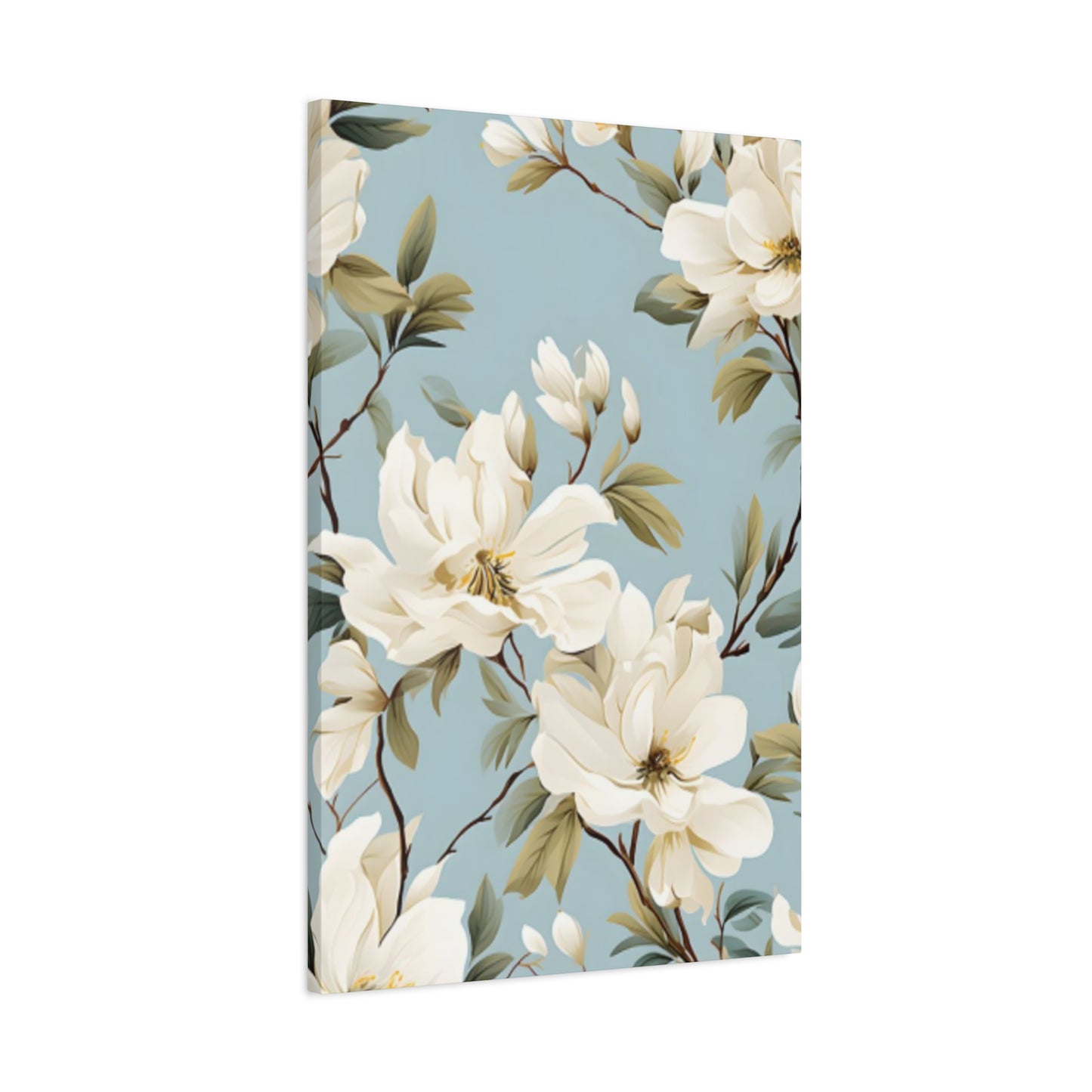 Blue Magnolia Flower Family Painting Wall Art & Canvas Prints