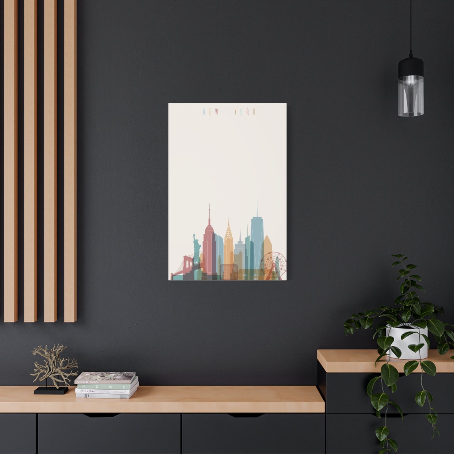 Minimalist City Skyline Poster NYC Skyline Wall Art & Canvas Prints