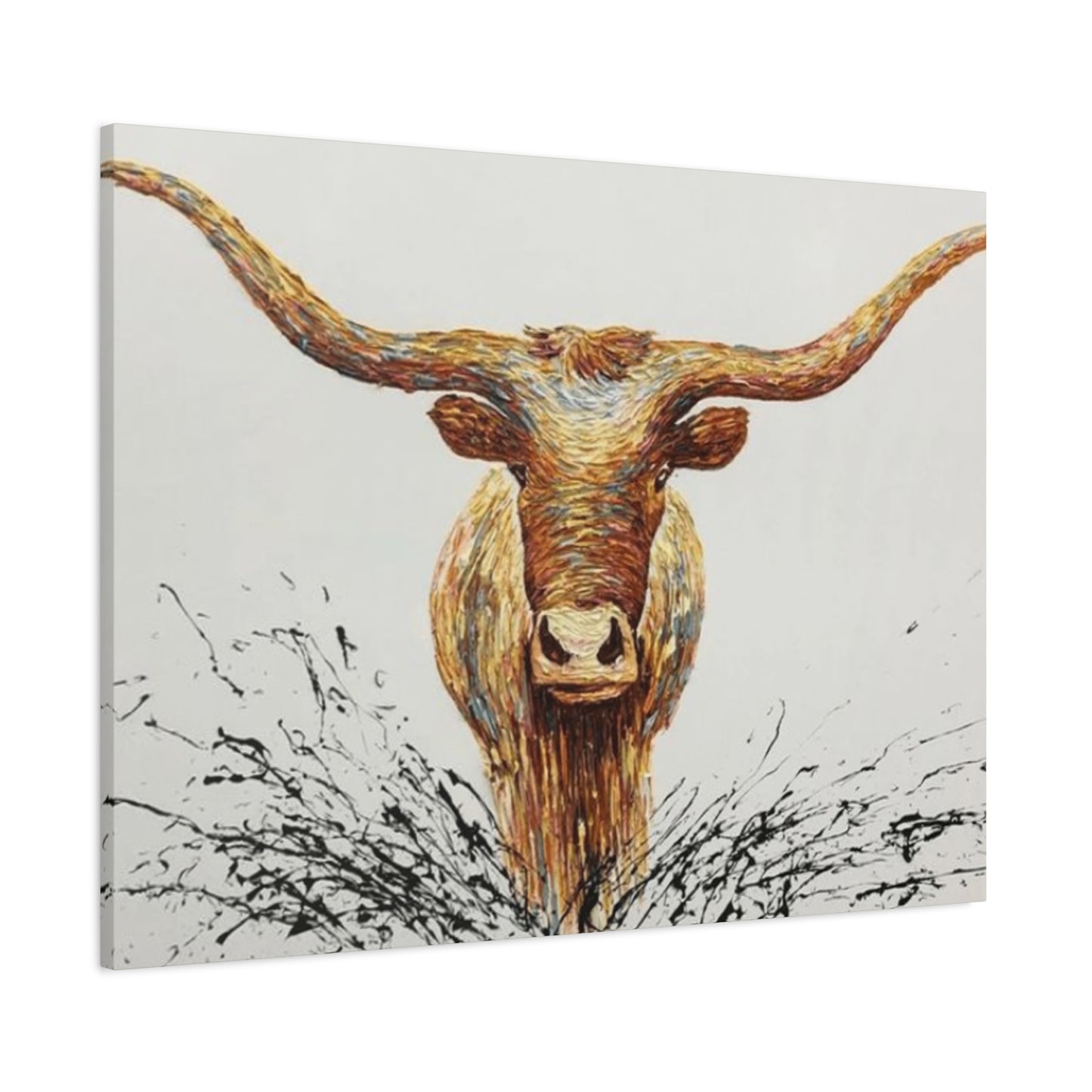 Bull Long Horns Drawing Wall Art & Canvas Prints