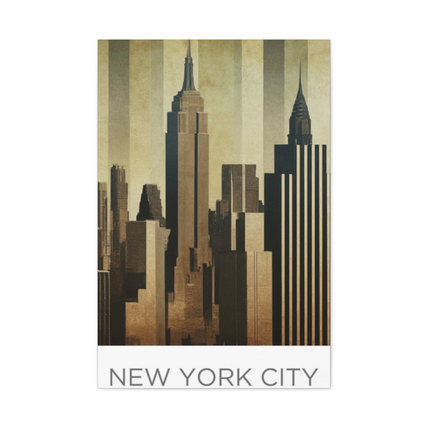 Sepia Tone City Skyline NYC Skyline Wall Art & Canvas Prints