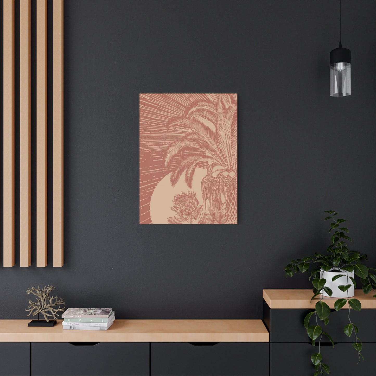 Pink Color Palm Tree Wall Art & Canvas Prints