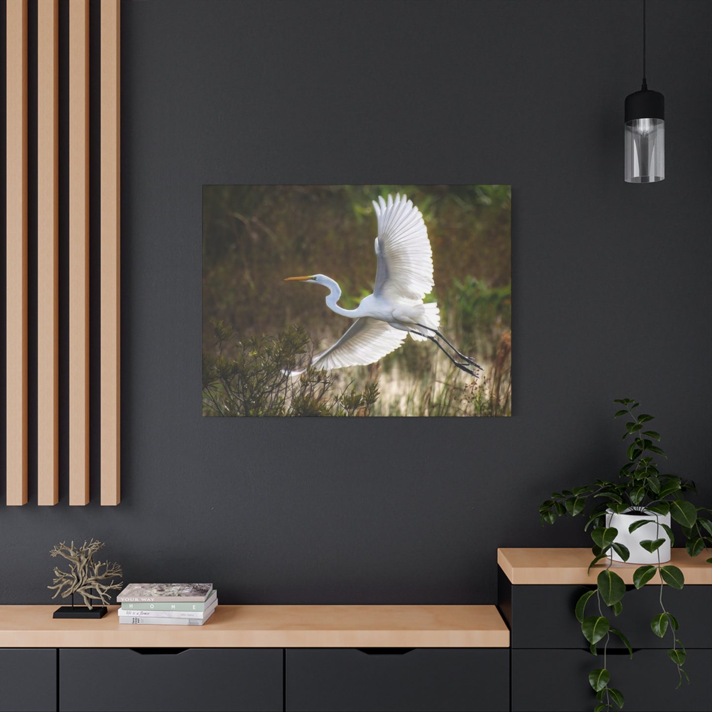 Flying Heron Wall Art & Canvas Prints