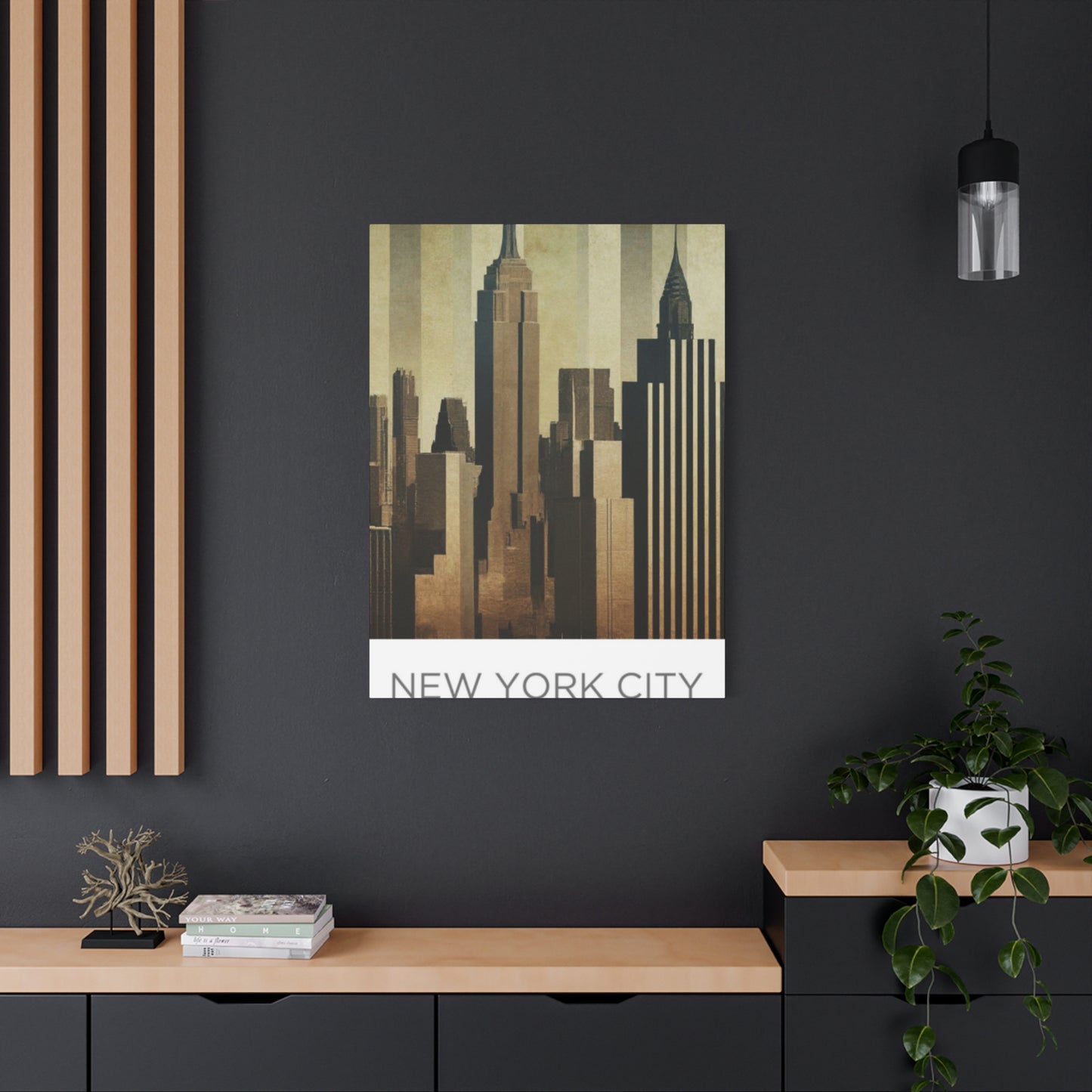 Sepia Tone City Skyline NYC Skyline Wall Art & Canvas Prints