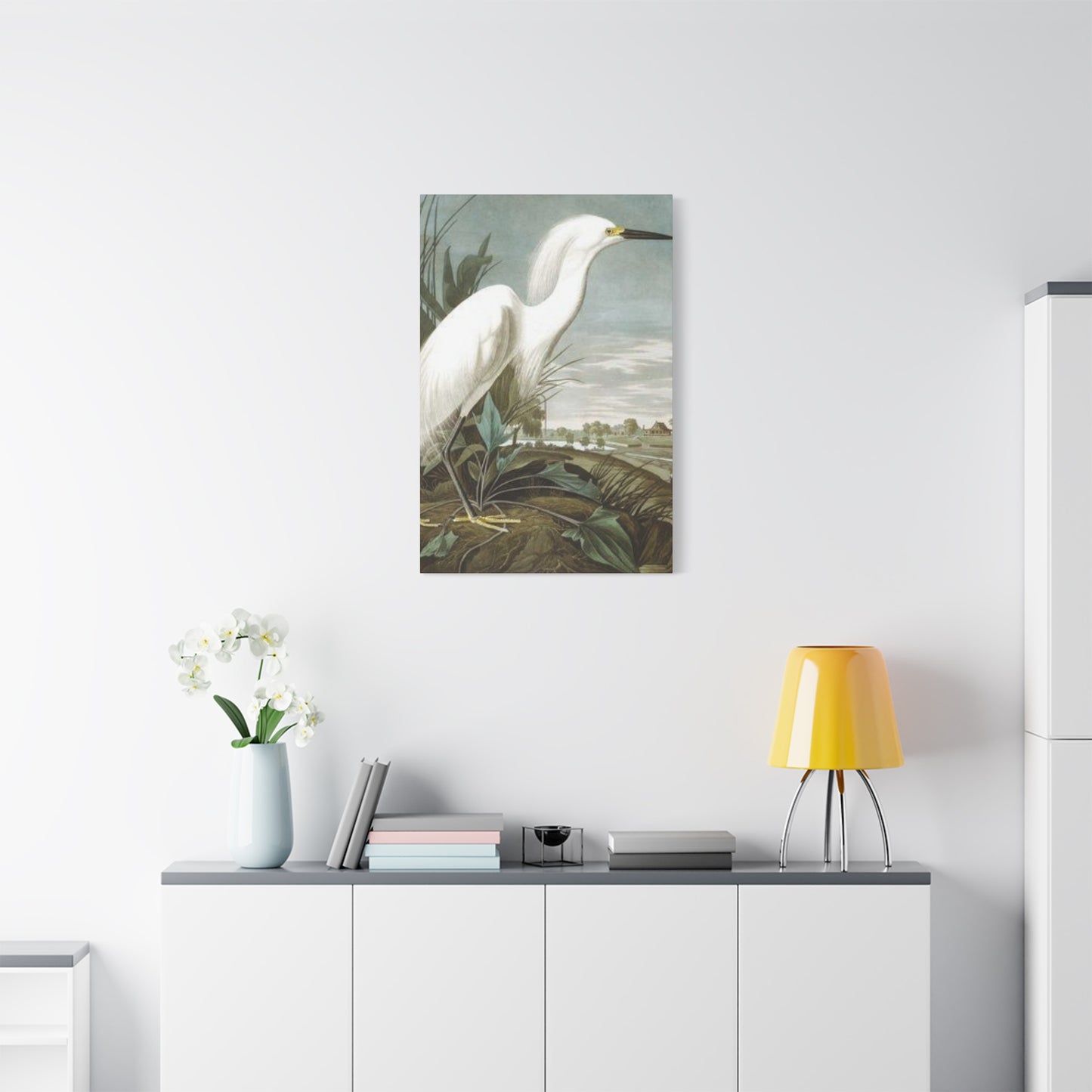 Long Beak White Heron Wall Art & Canvas Prints