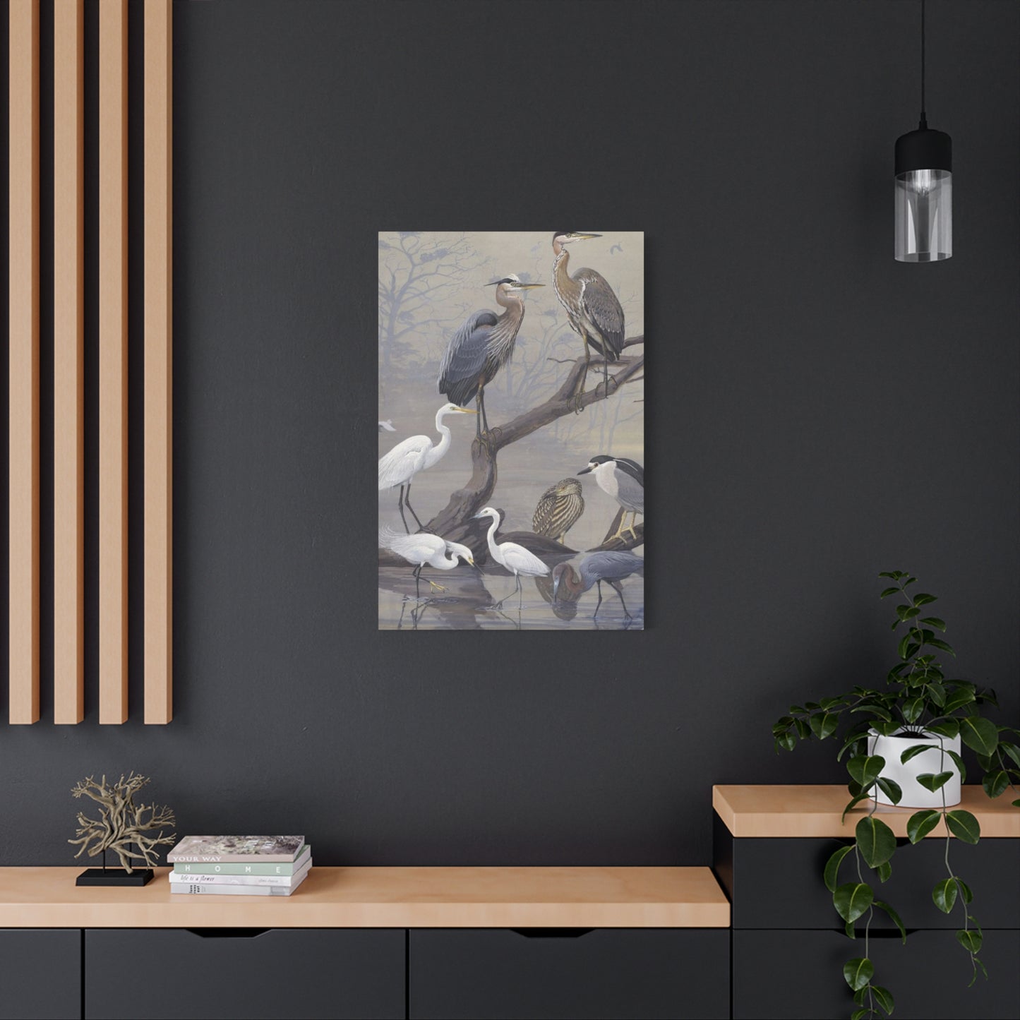 Herons Painting Wall Art & Canvas Prints