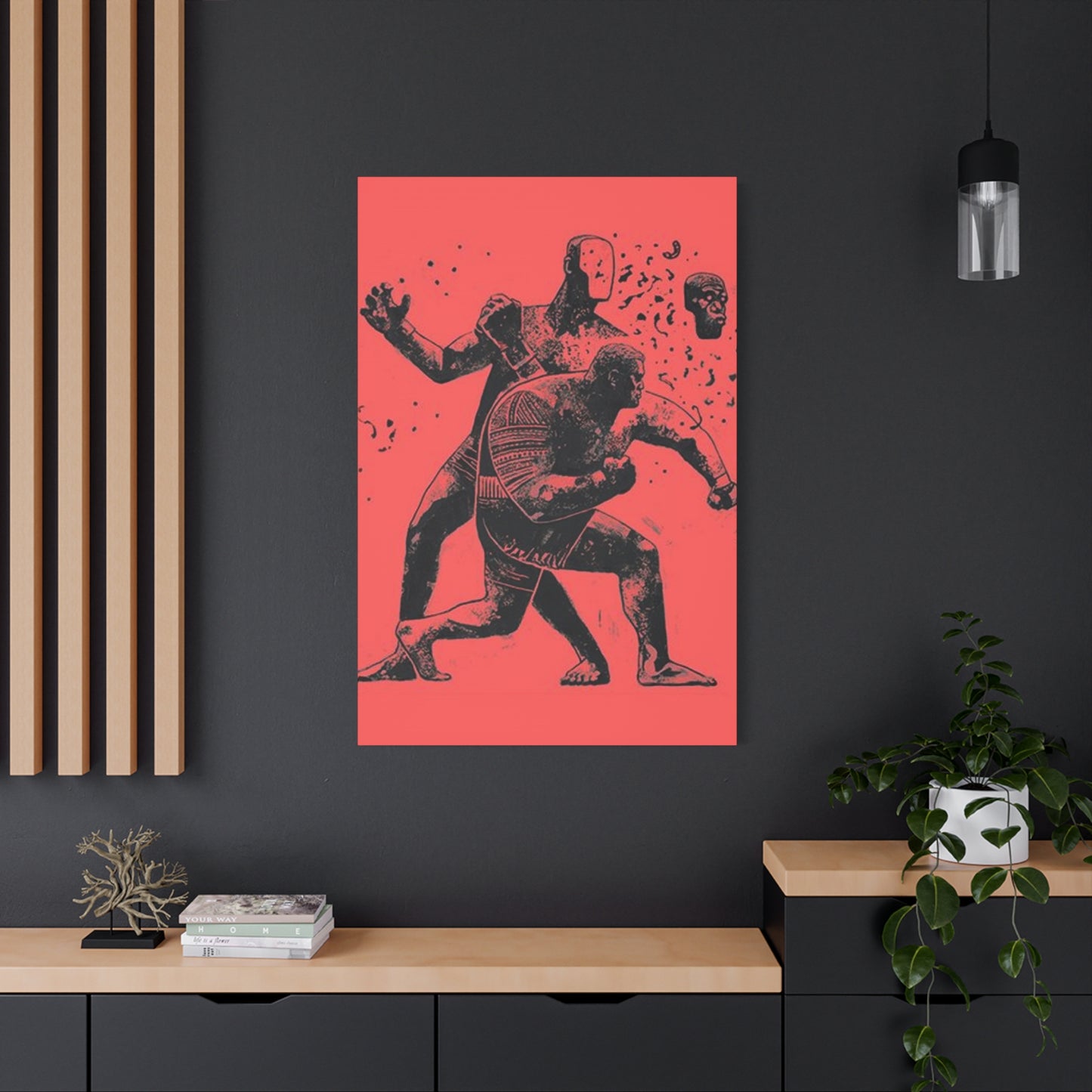 Two Men Boxing Mixed Media Wall Art & Canvas Prints