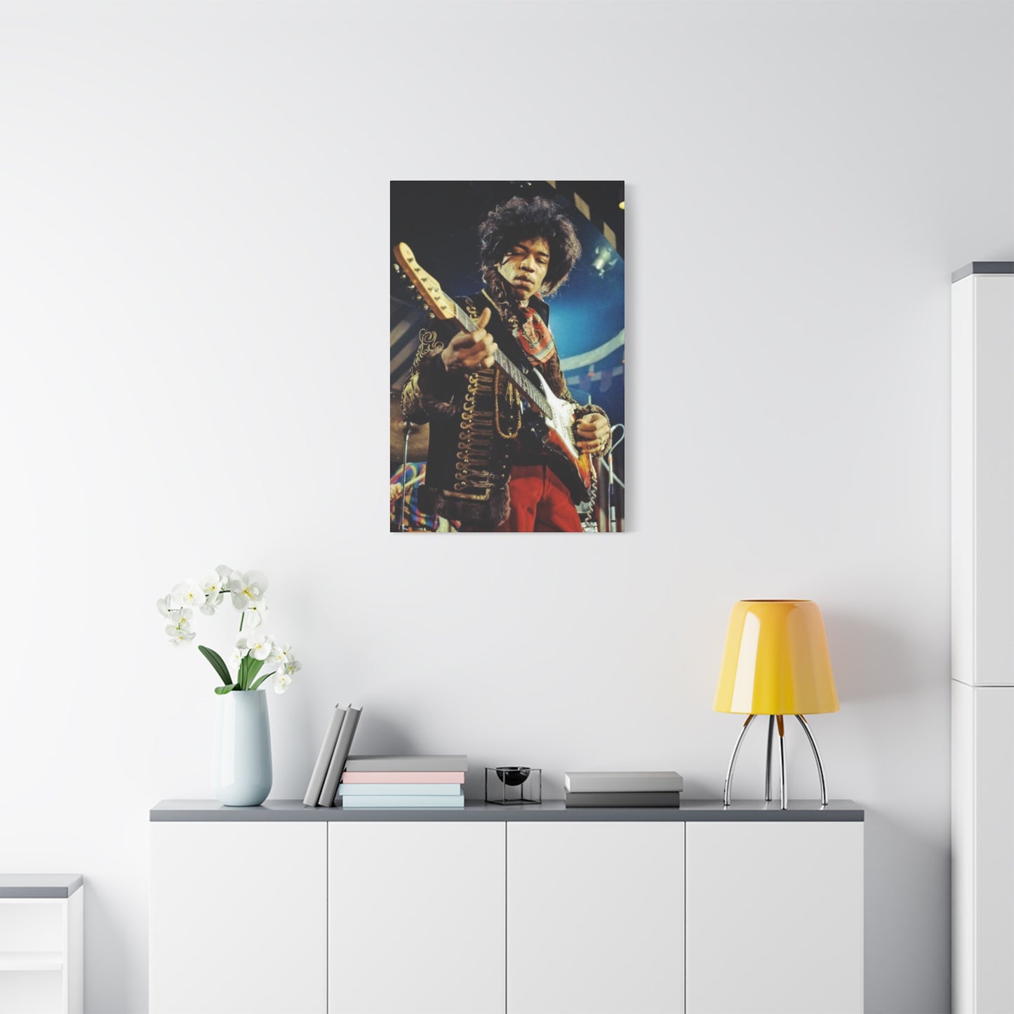 Jimi Hendrix Playing Guitar Poster Wall Art & Canvas Prints