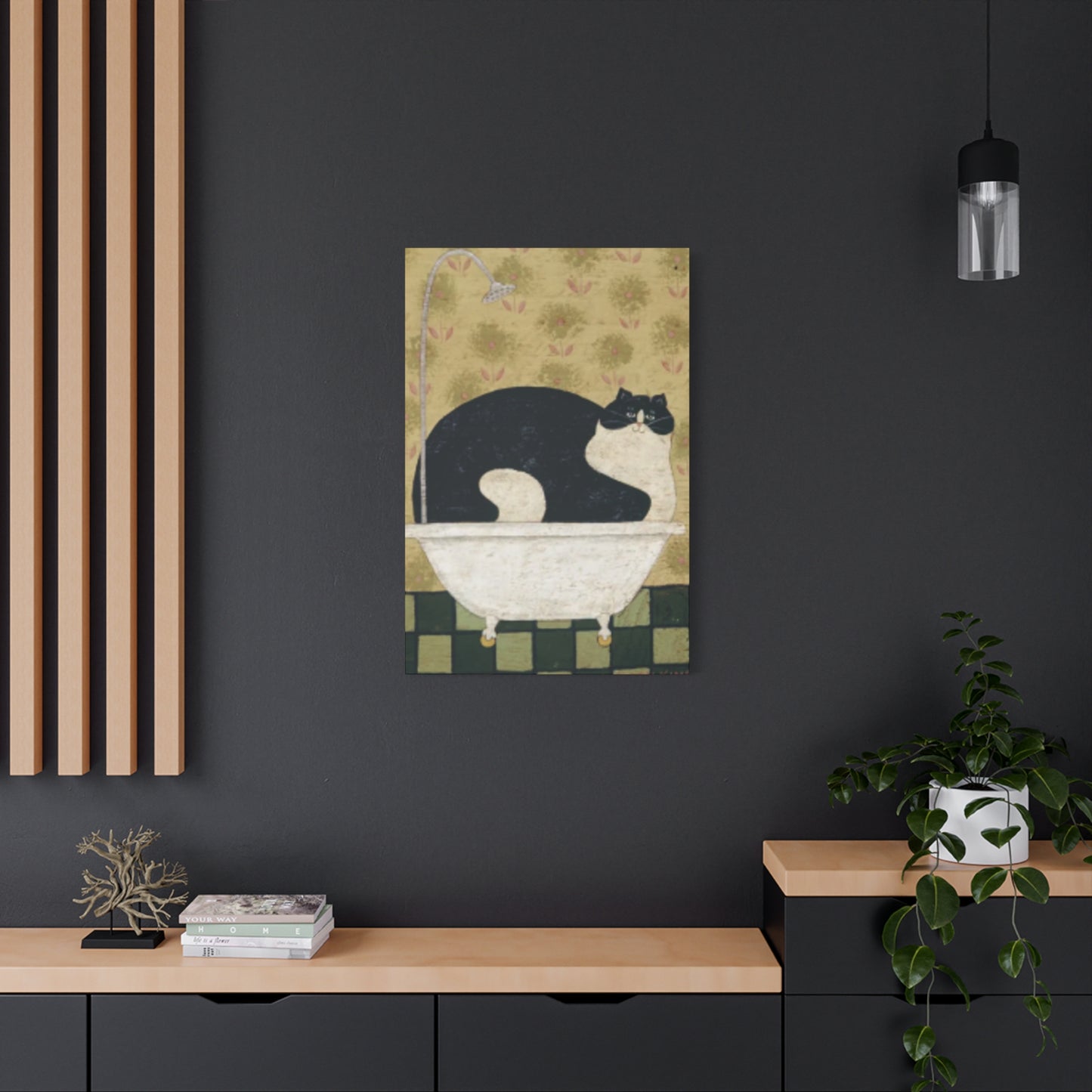 Fat Cat Taking A Bathe Kimble Warren Wall Art & Canvas Prints