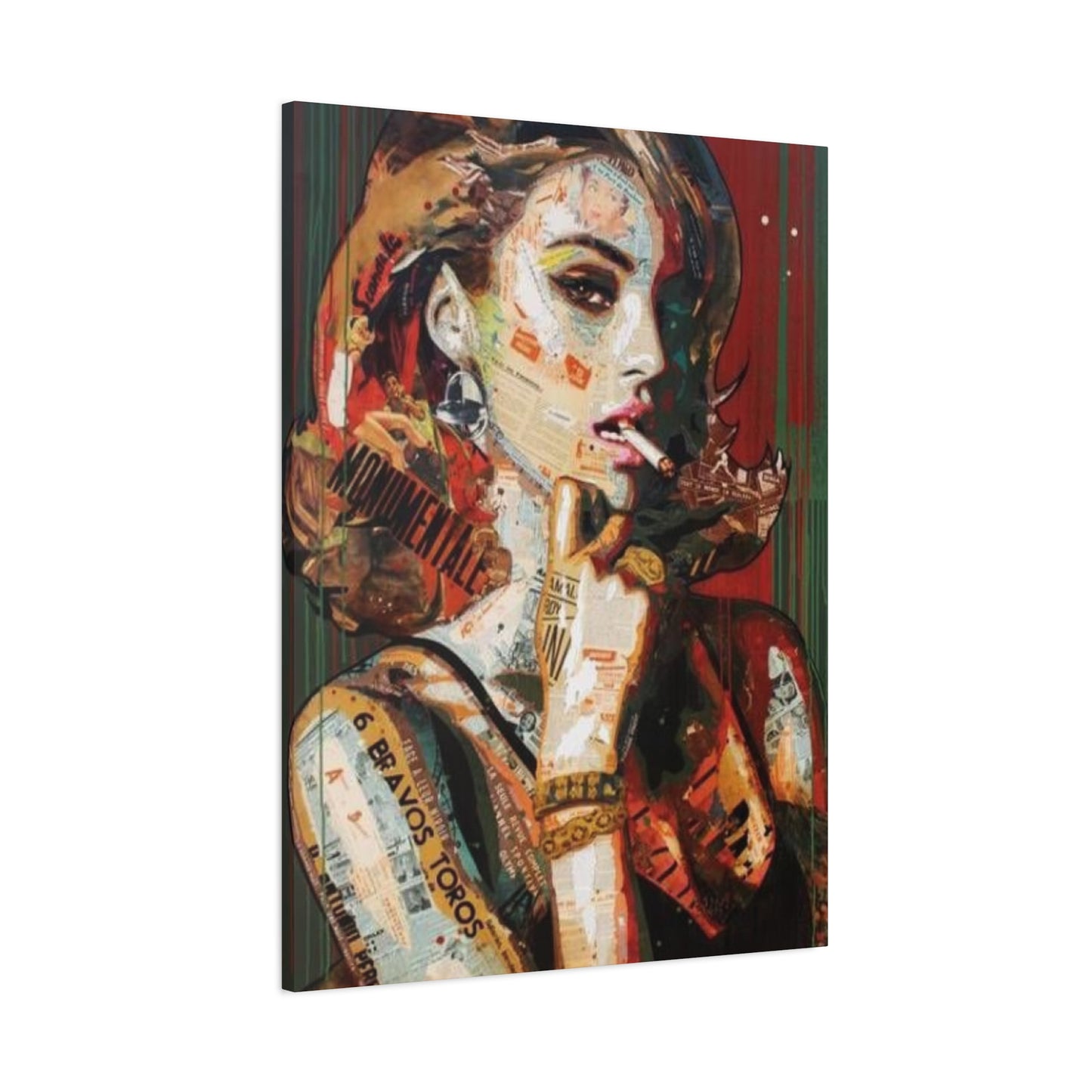 Smoking Women Mixed Media Wall Art & Canvas Prints