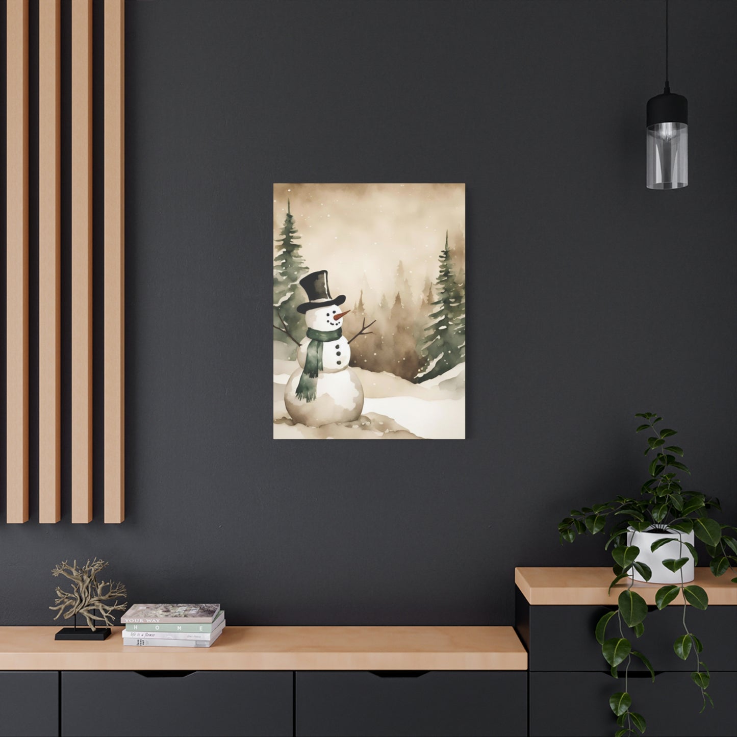 Happy Snowman Wall Art & Canvas Prints