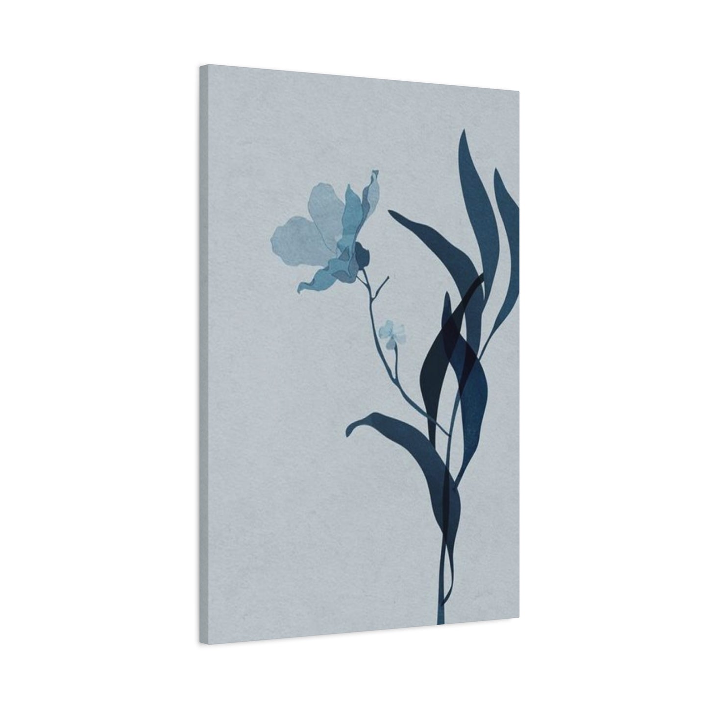 Blue Flower with Leaf Entryway Wall Art & Canvas Prints