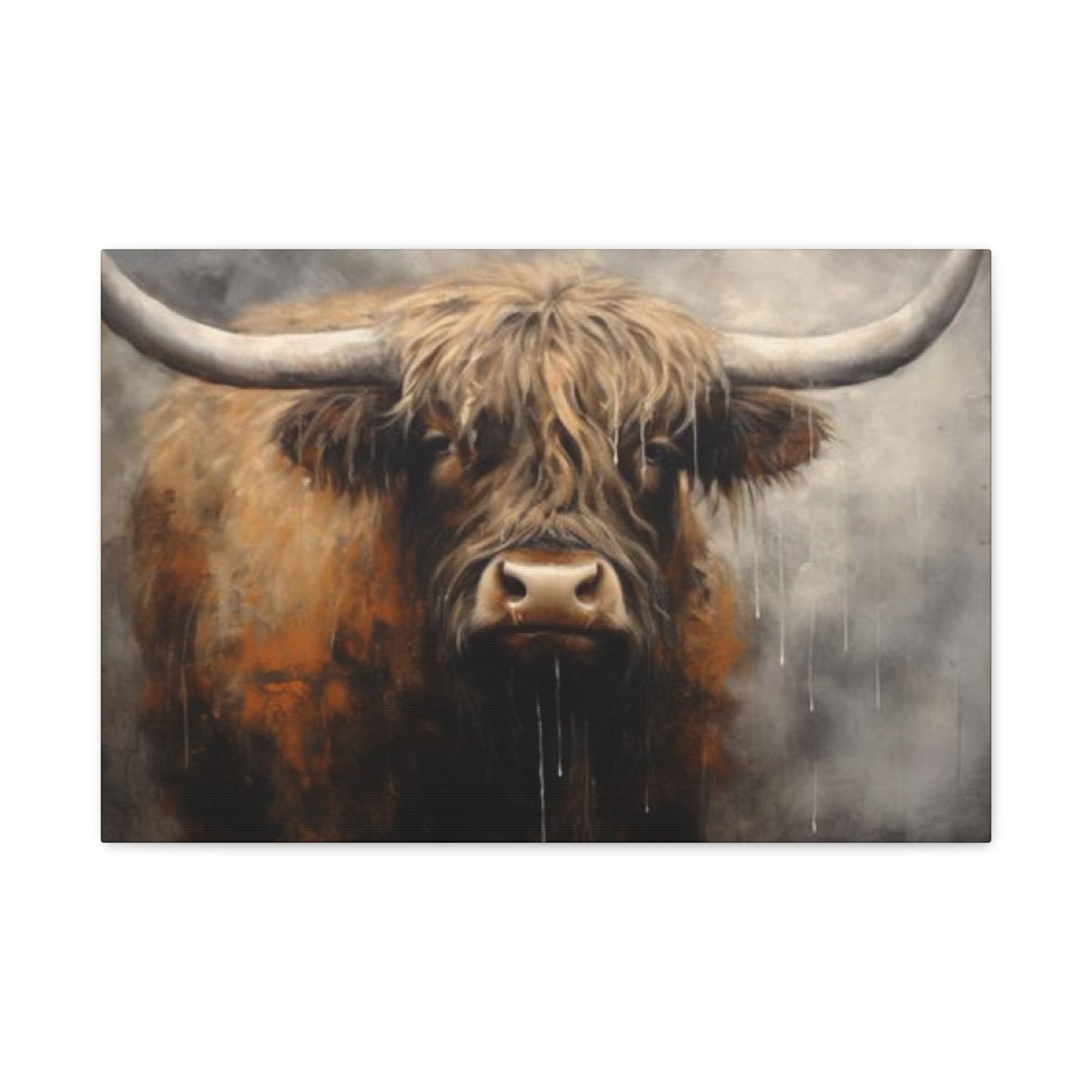 Hairy Bull Long Horns Wall Art & Canvas Prints