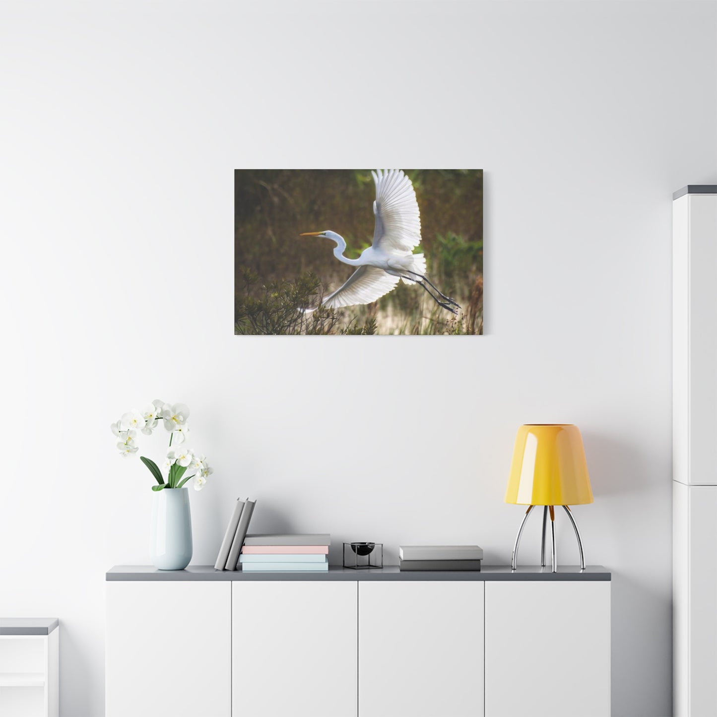 Flying Heron Wall Art & Canvas Prints