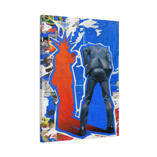 Suit Men Shadow Abstract Mixed Media Wall Art & Canvas Prints