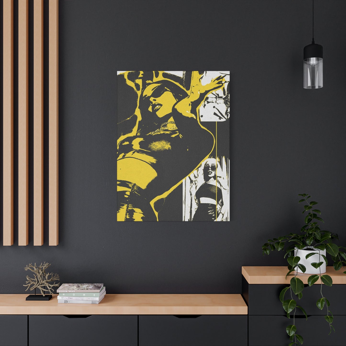 Girl Partying Painting Abstract Mixed Media Wall Art & Canvas Prints