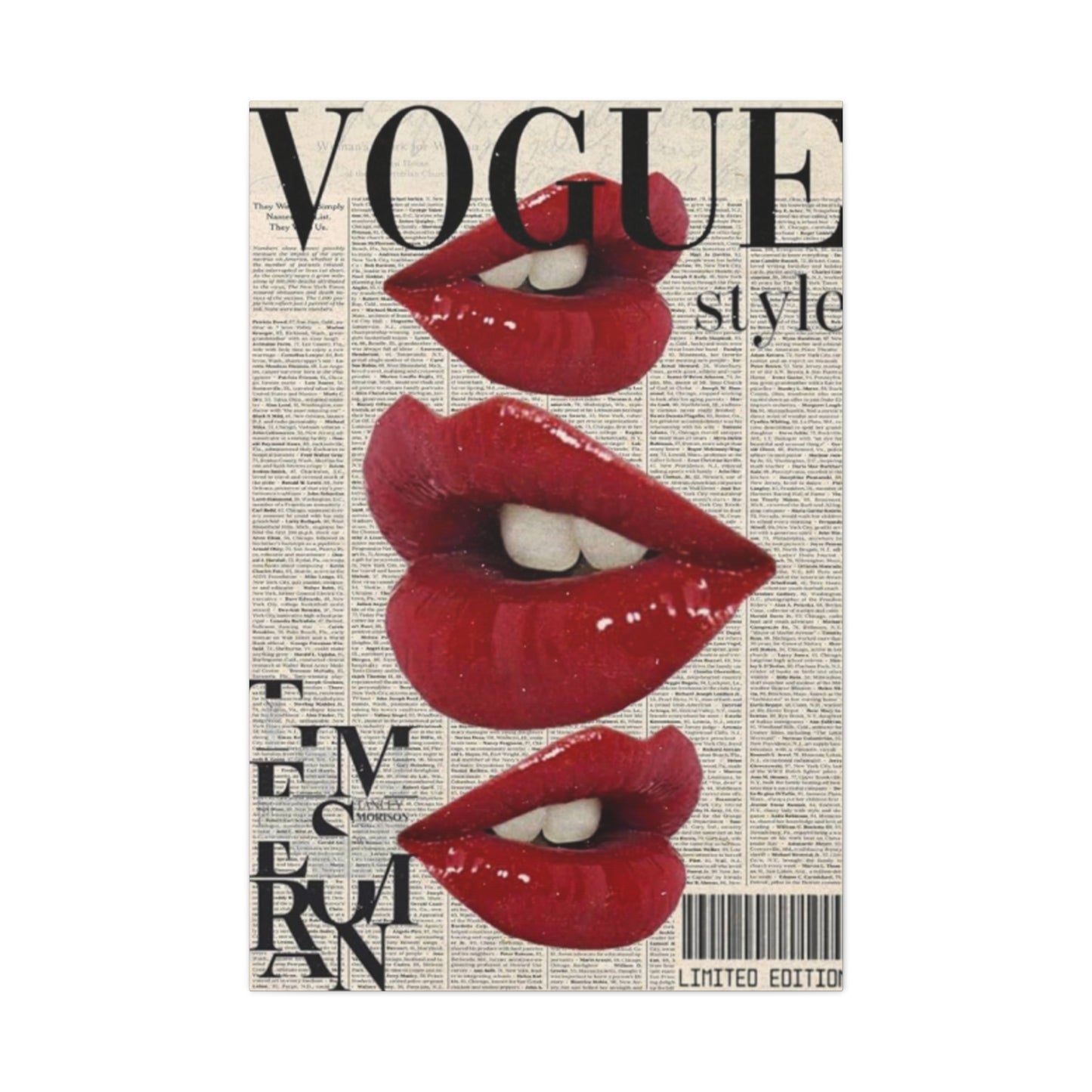 Vogue Lips Modernism Wall Art & Canvas Prints