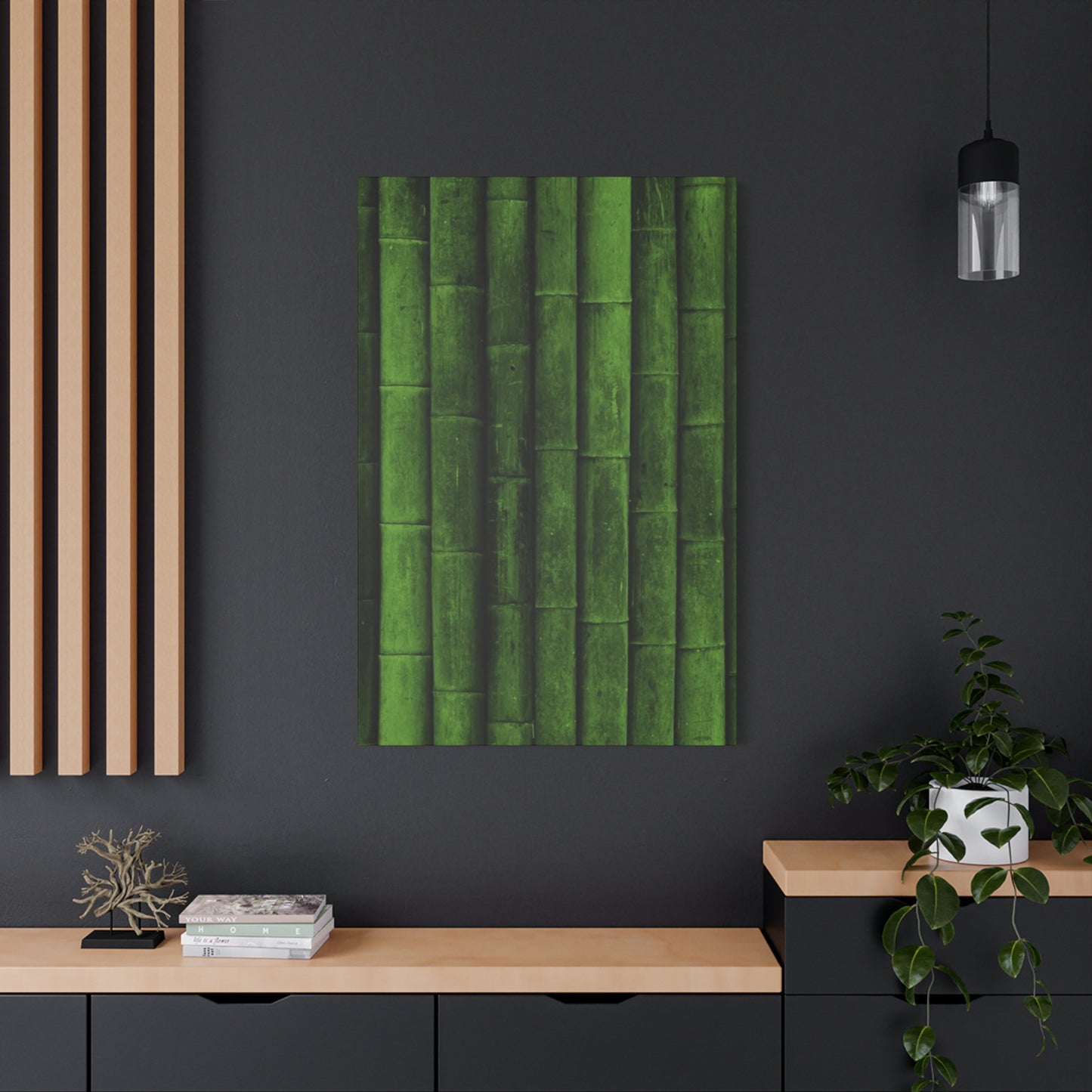 Olive Green Bamboo Painting Wall Art & Canvas Prints