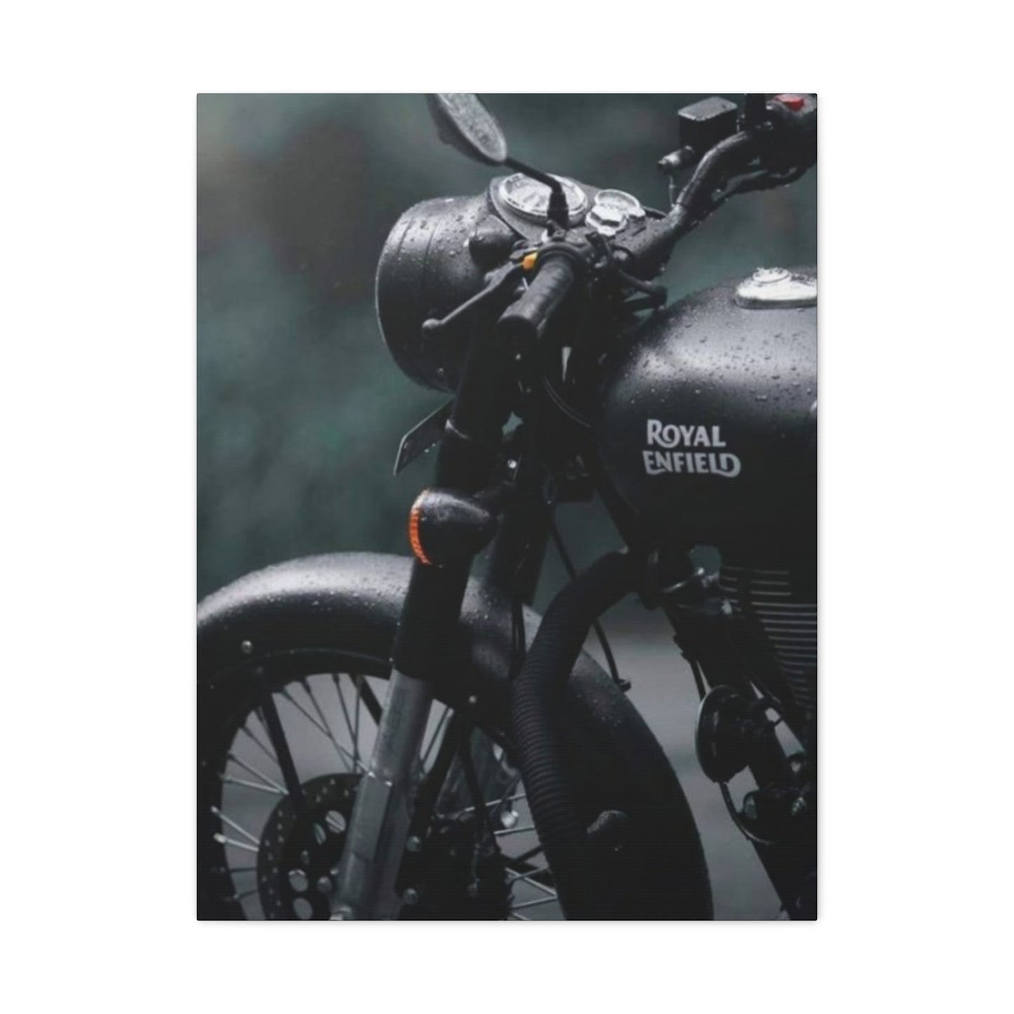 Black Royal Enfield Motorcycle Wall Art & Canvas Prints