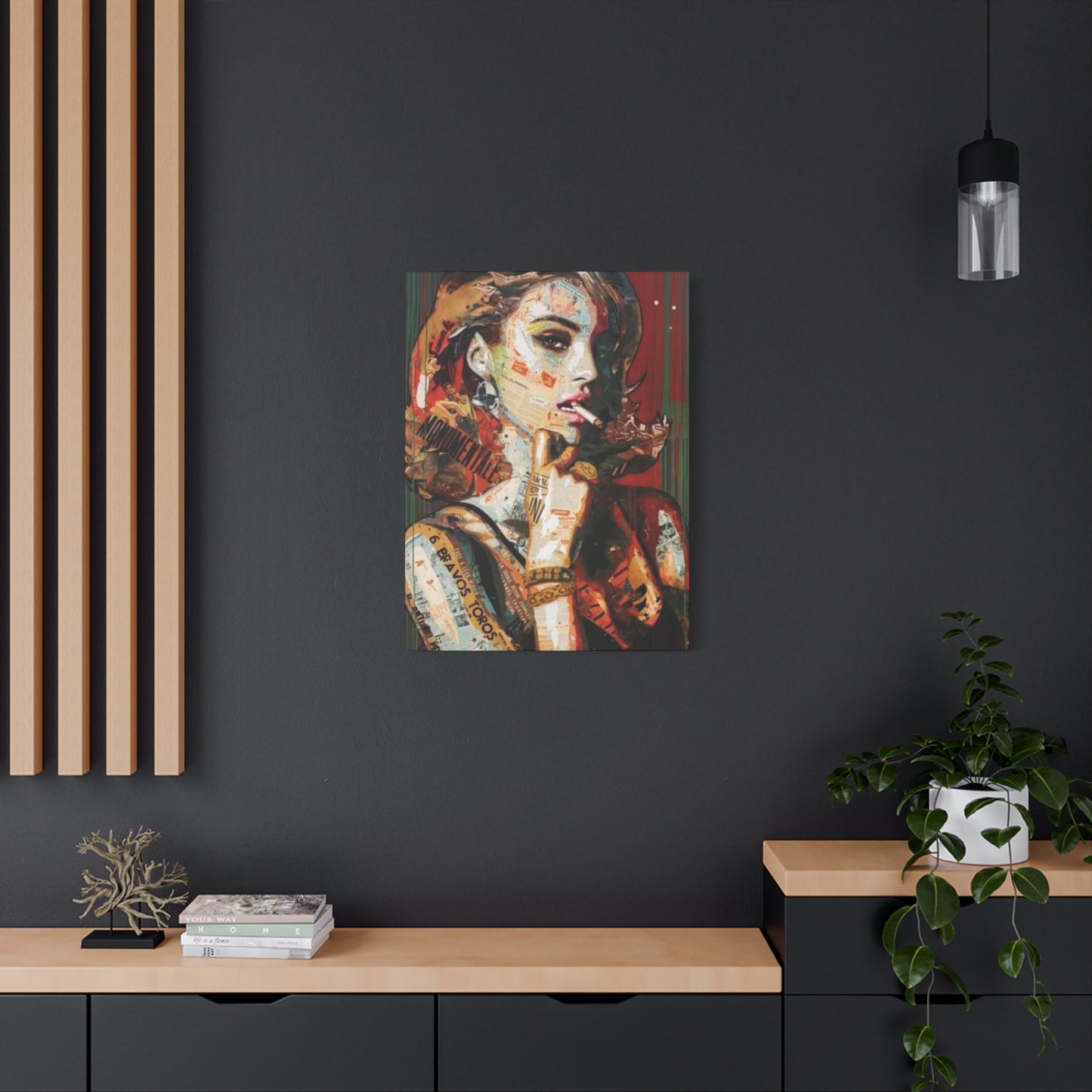 Smoking Women Mixed Media Wall Art & Canvas Prints