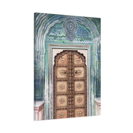 Door With Blue Accents Architecture Moroccan Wall Art & Canvas Prints