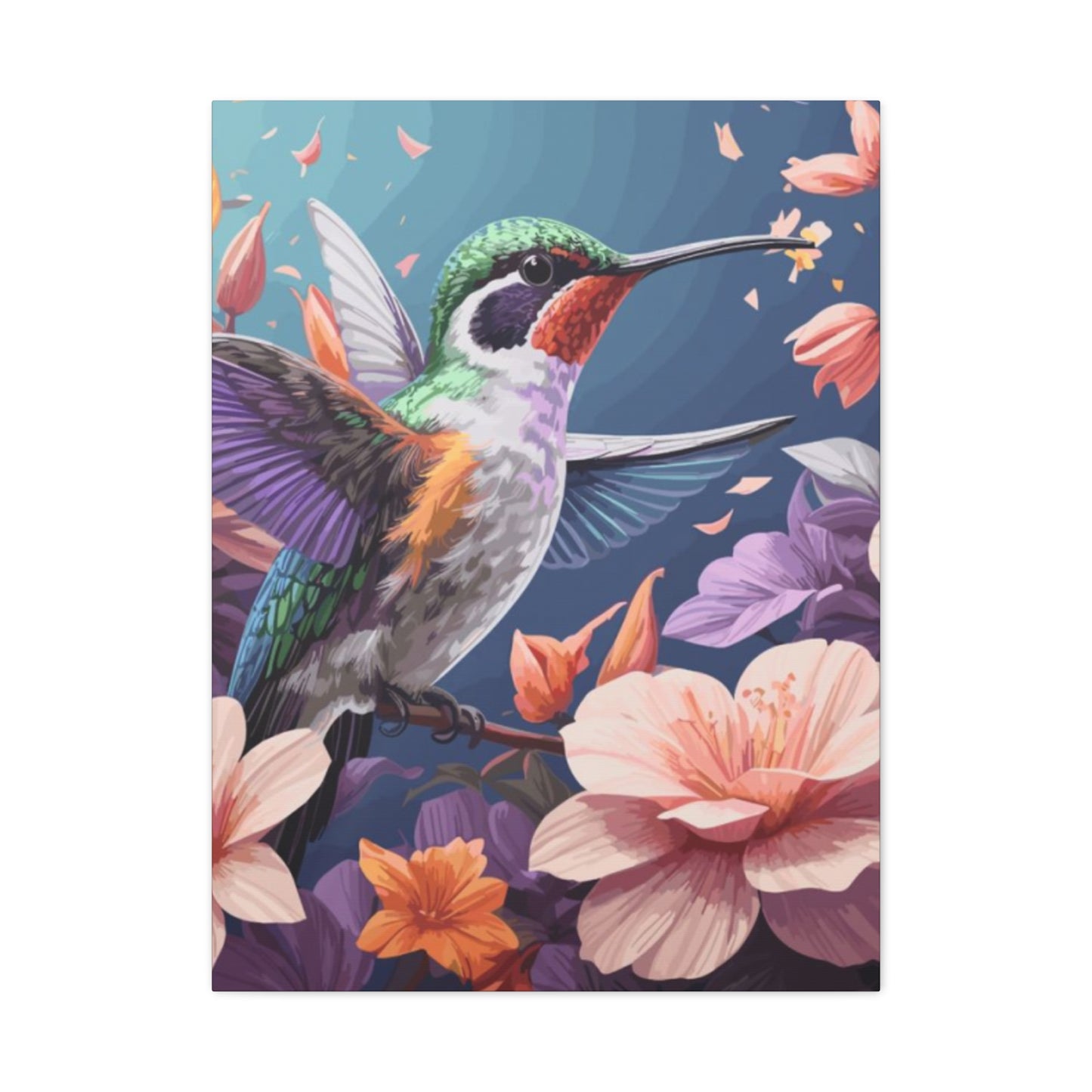 Humming Bird Closeup Painting Wall Art & Canvas Prints