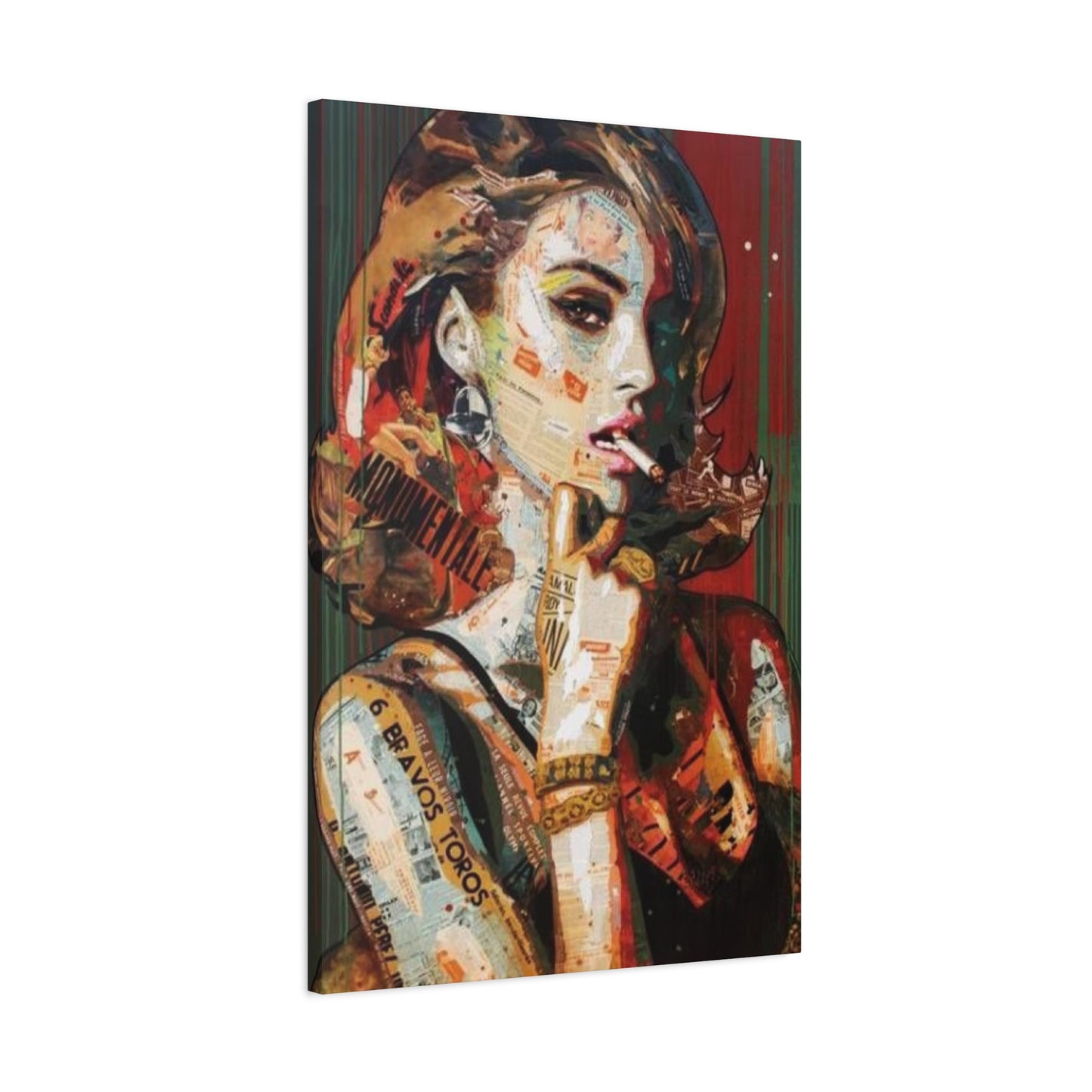 Smoking Women Mixed Media Wall Art & Canvas Prints