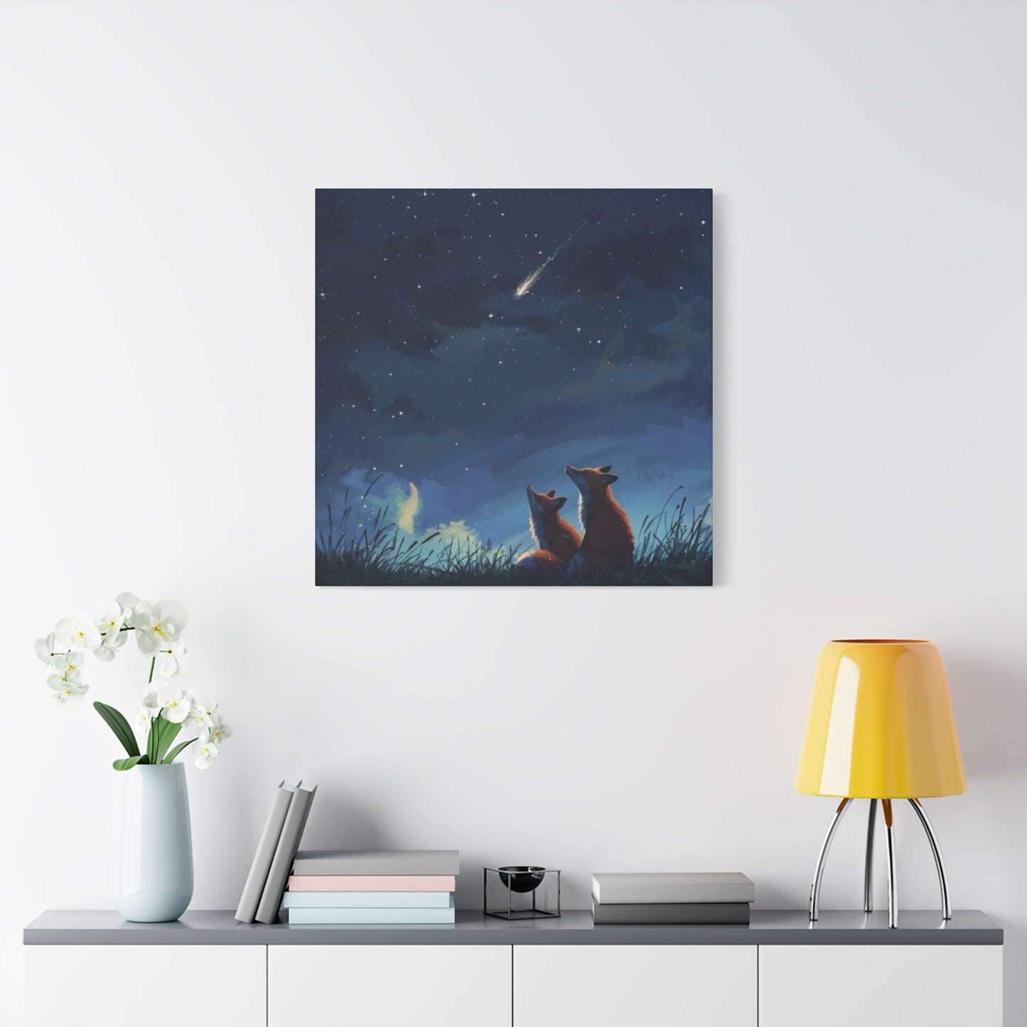 Baby Foxes at Night Wall Art & Canvas Prints