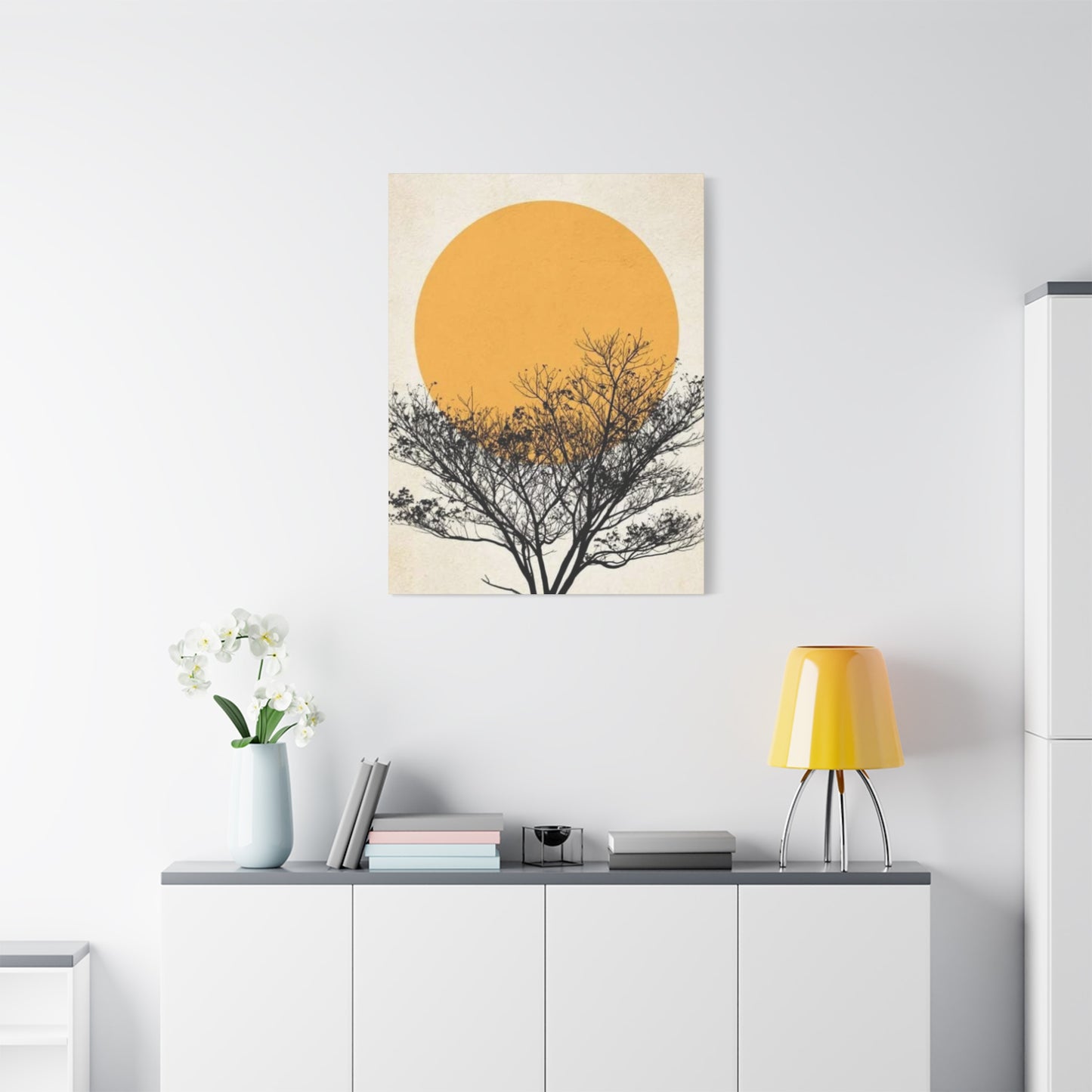 Sunset And Tree Modernism Wall Art & Canvas Prints