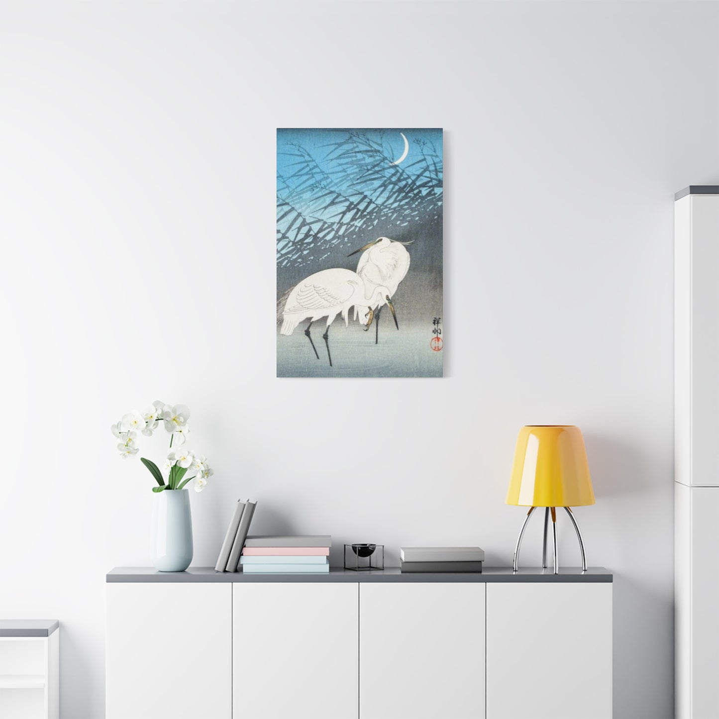 Herons & Moon Wall Art & Canvas Prints