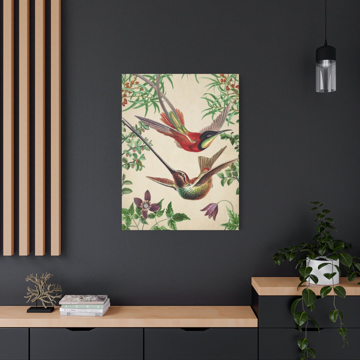 Humming Bird Couple Candid Painting Wall Art & Canvas Prints