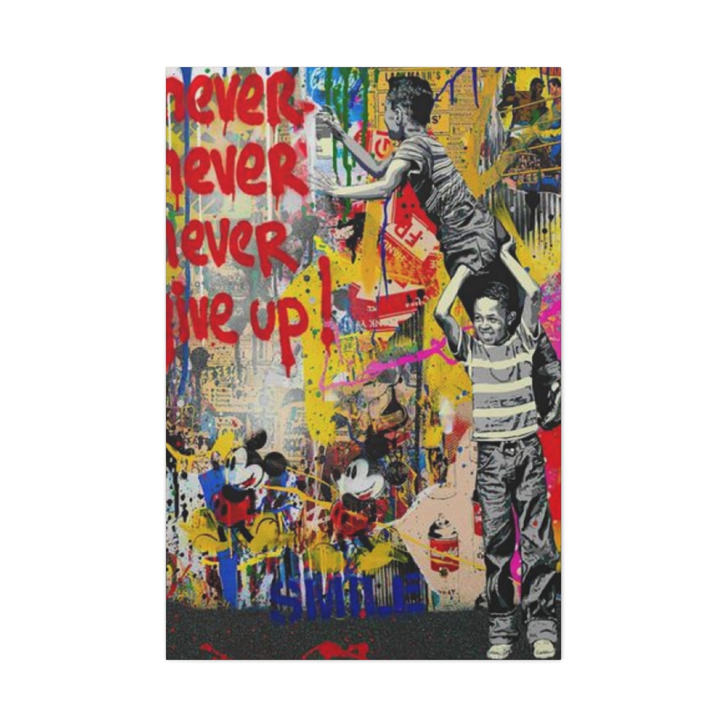 Never Give Up Modernism Wall Art & Canvas Prints