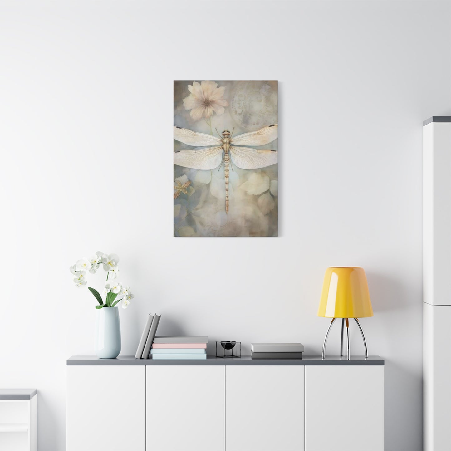 Earthy Creamy Dragonfly Wall Art & Canvas Prints