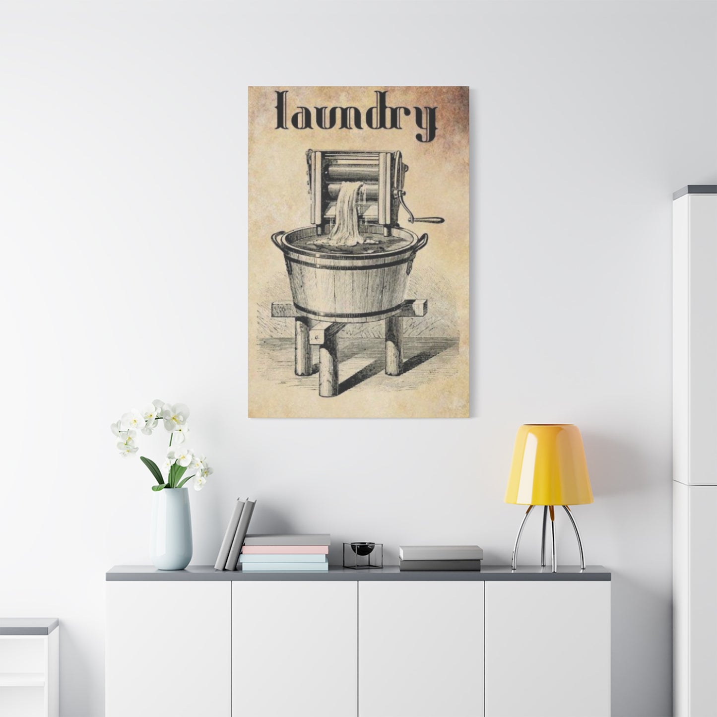 Vintage Washer Poster Laundry Wall Art & Canvas Prints