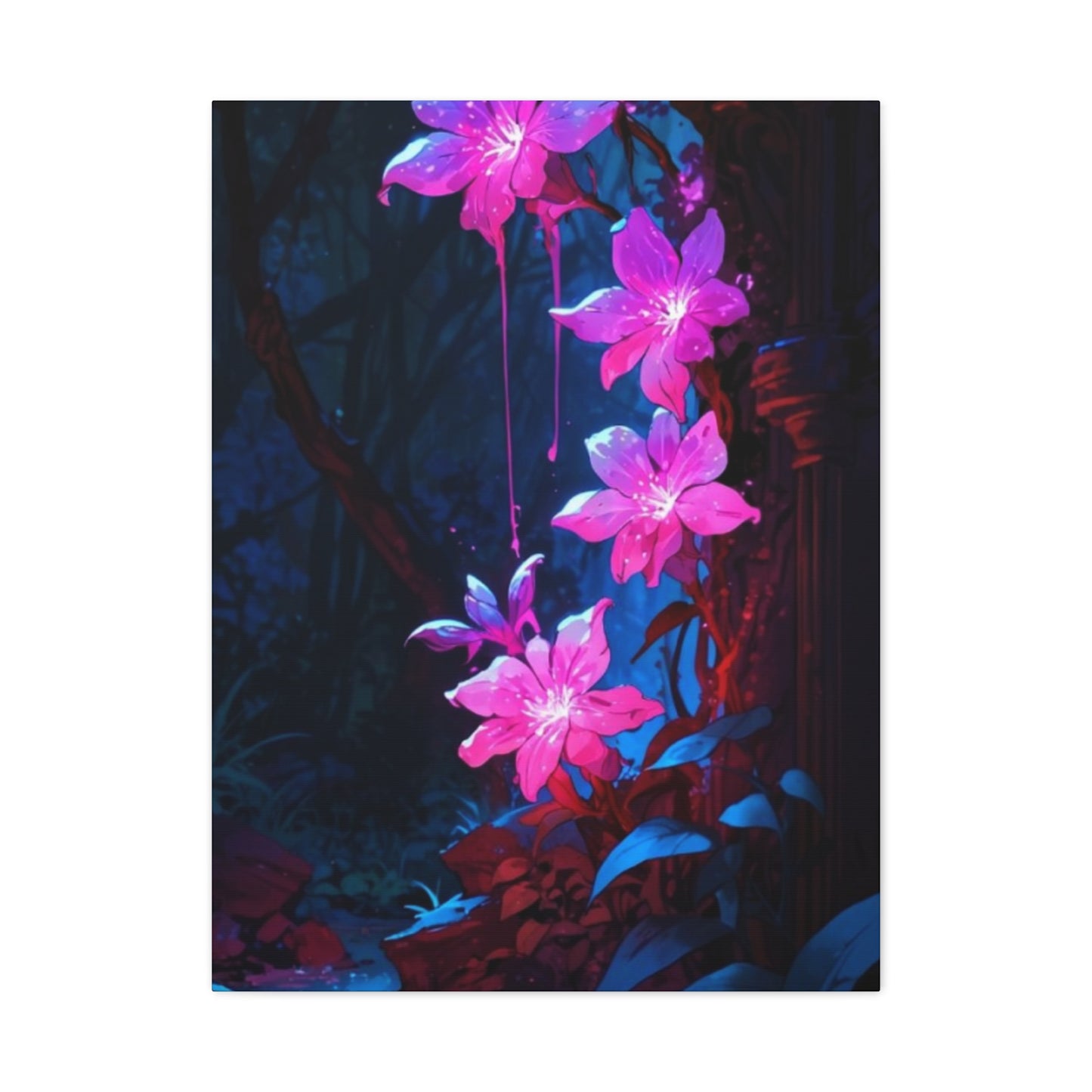 Pink Glowing Flower Wall Art & Canvas Prints