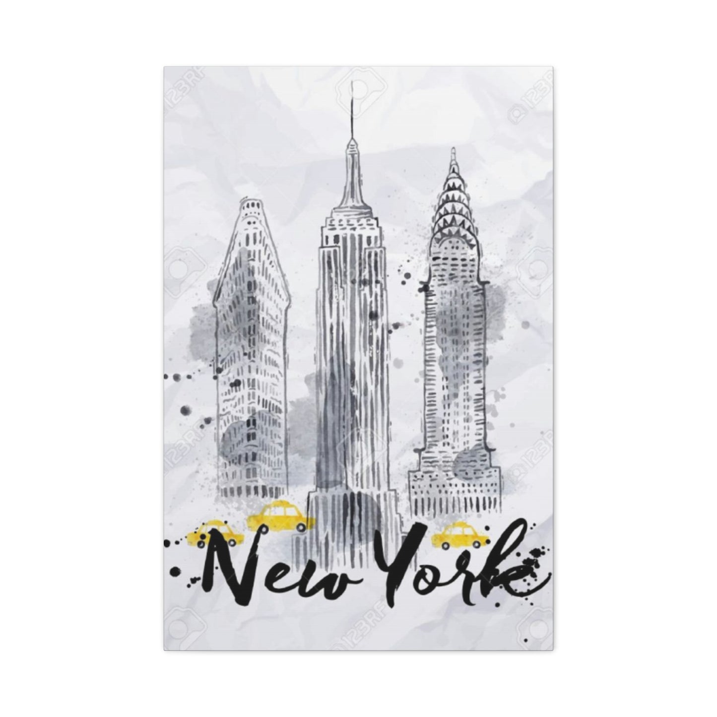 Drawing Of Empire State Building Skyline NYC Skyline Wall Art & Canvas Prints