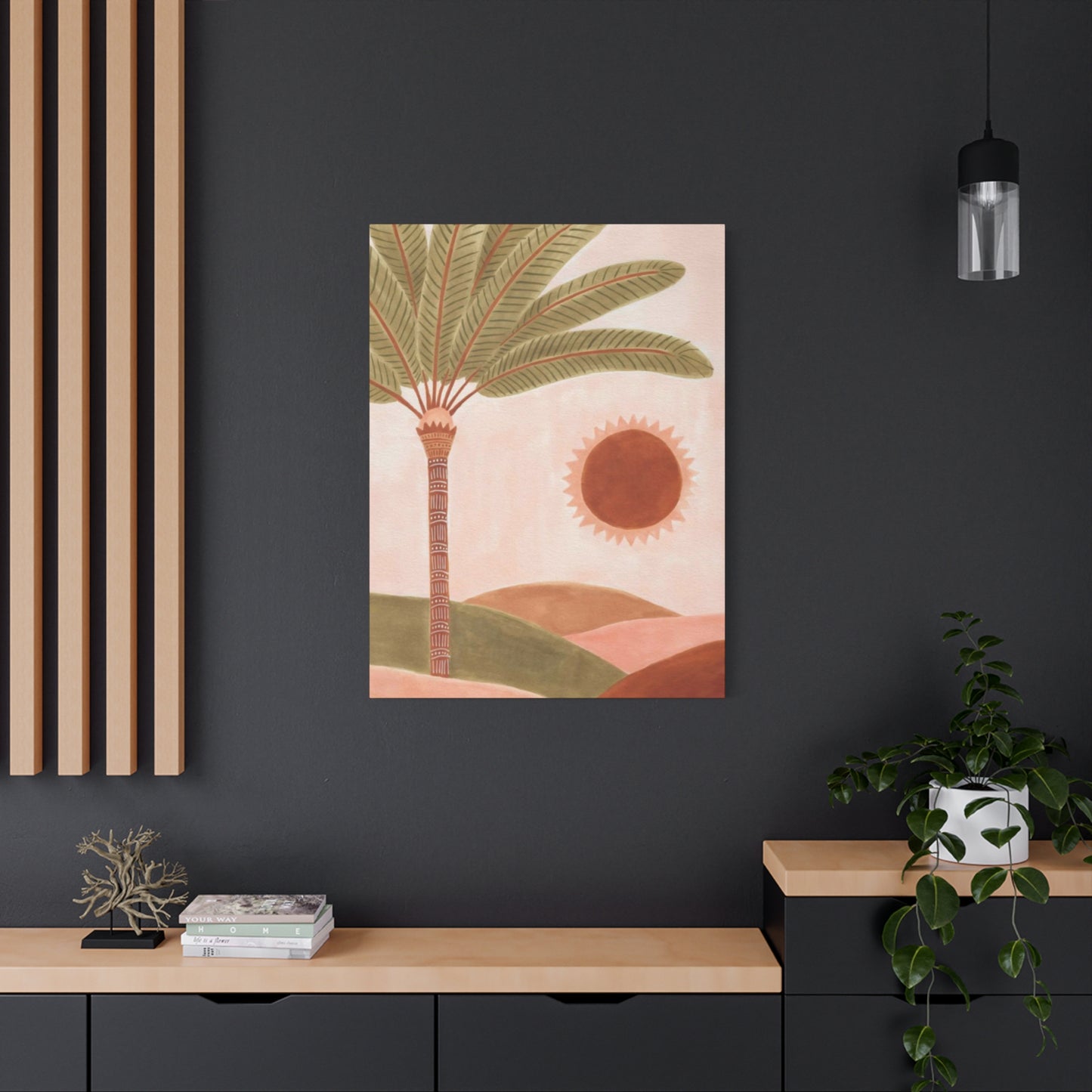 Decorated Deserted Palm Tree Painting Wall Art & Canvas Prints