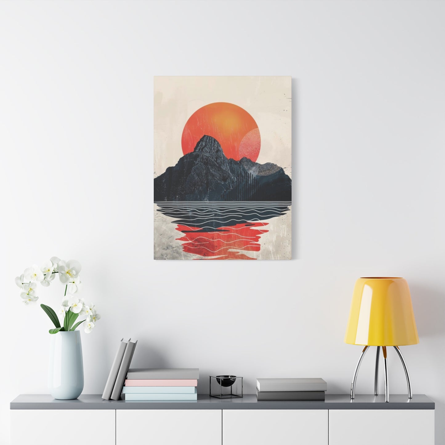 Sunset In Mountains Modernism Wall Art & Canvas Prints