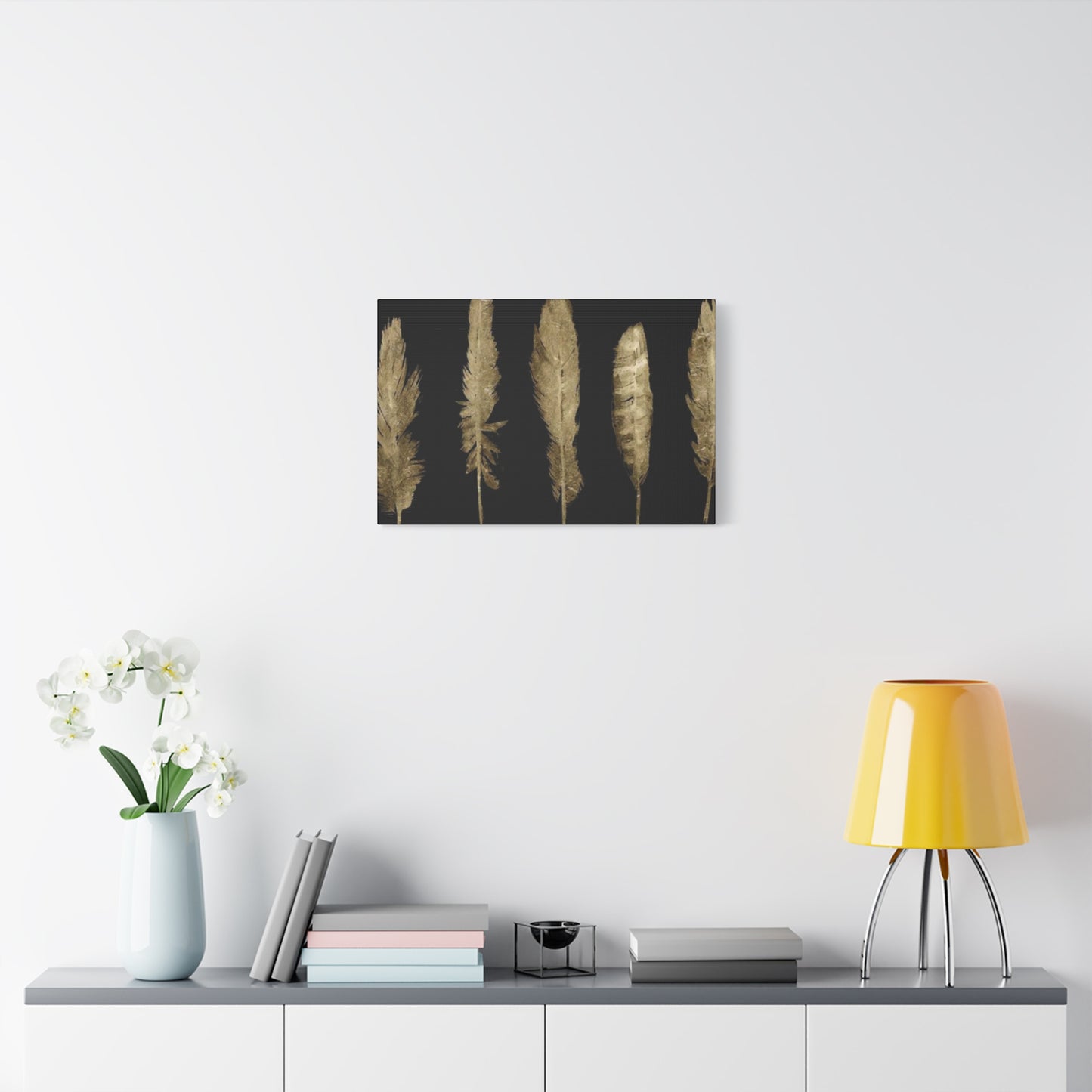 Golden Feather Wall Art & Canvas Prints