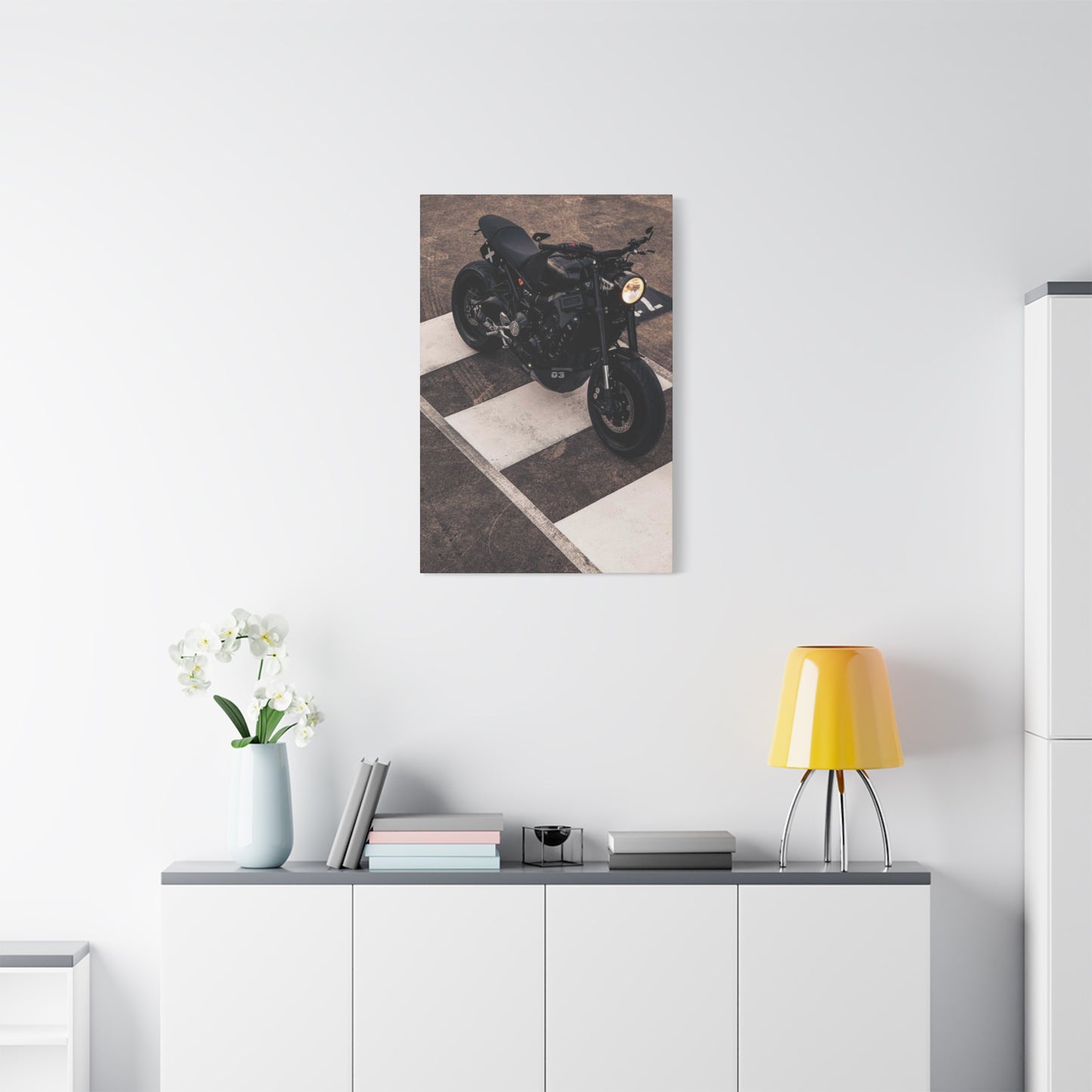 Black Cafe Racer Motorcycle Wall Art & Canvas Prints