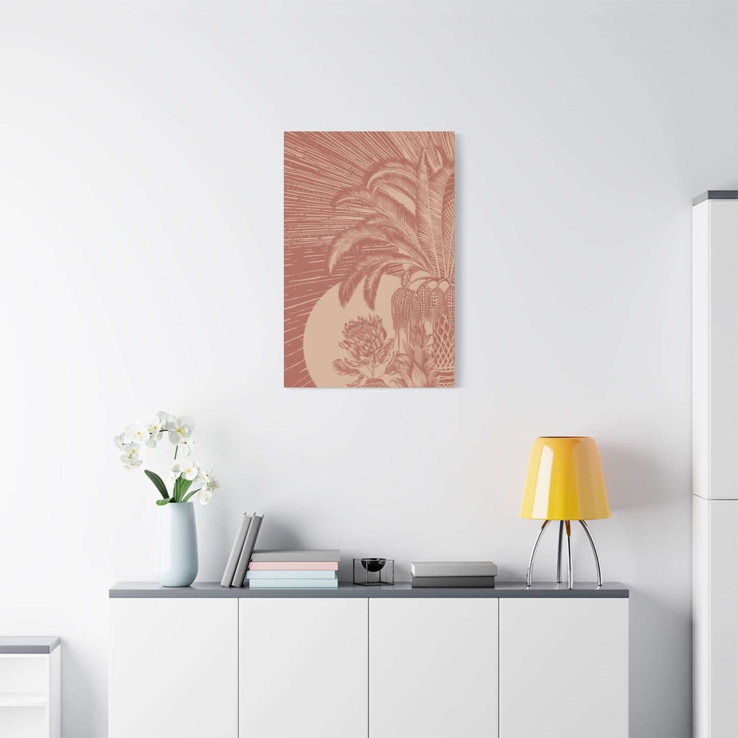 Pink Color Palm Tree Wall Art & Canvas Prints