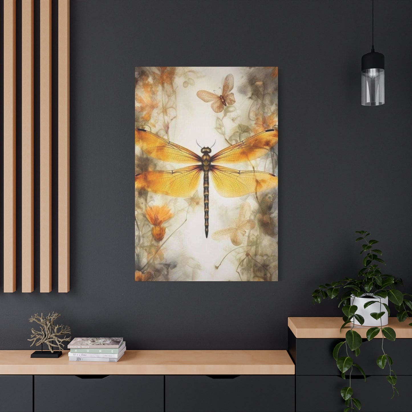 Light Brown Wing Dragonfly Wall Art & Canvas Prints