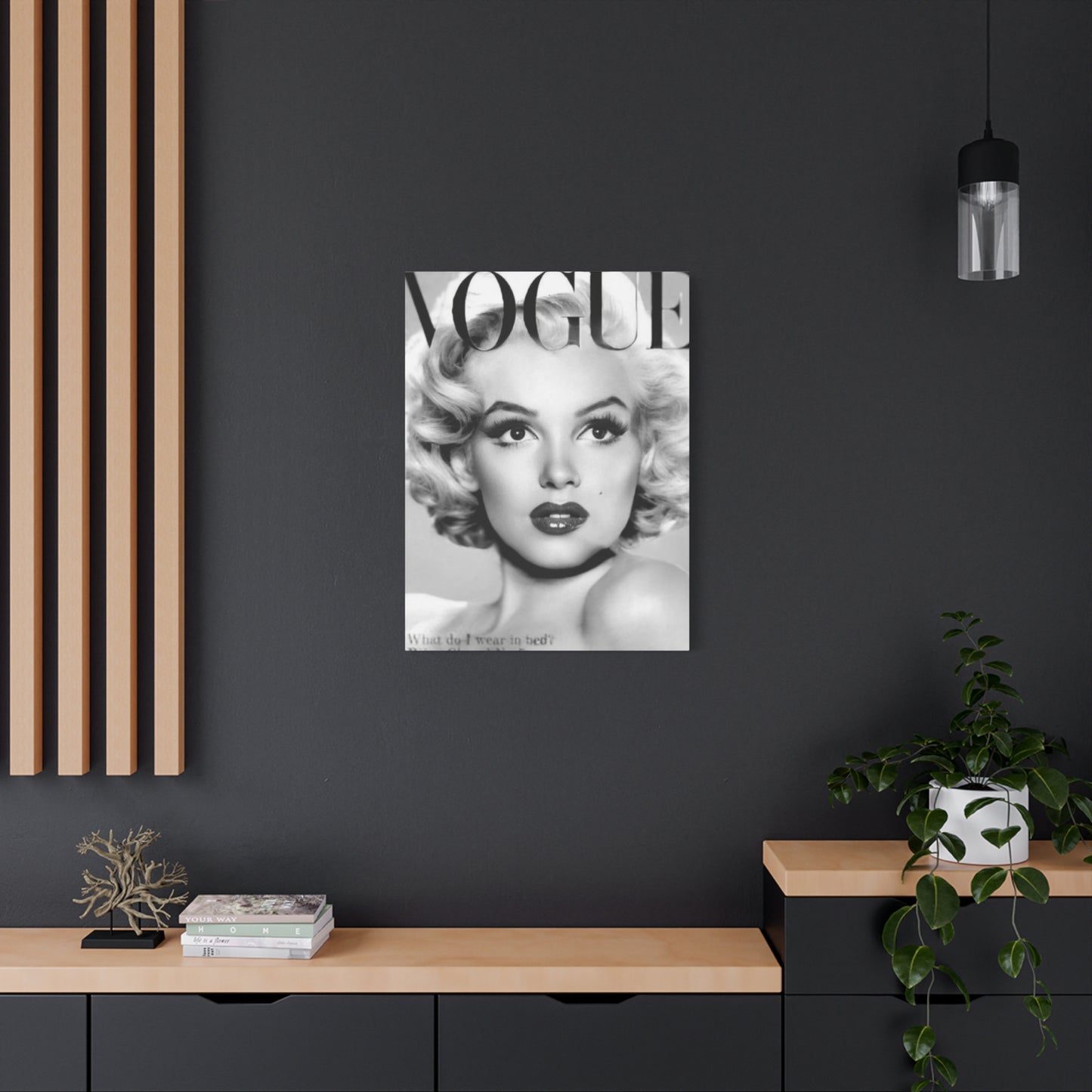 Monochrome Beautiful Face Of Marilyn Monroe On Vogue Wall Art & Canvas Prints