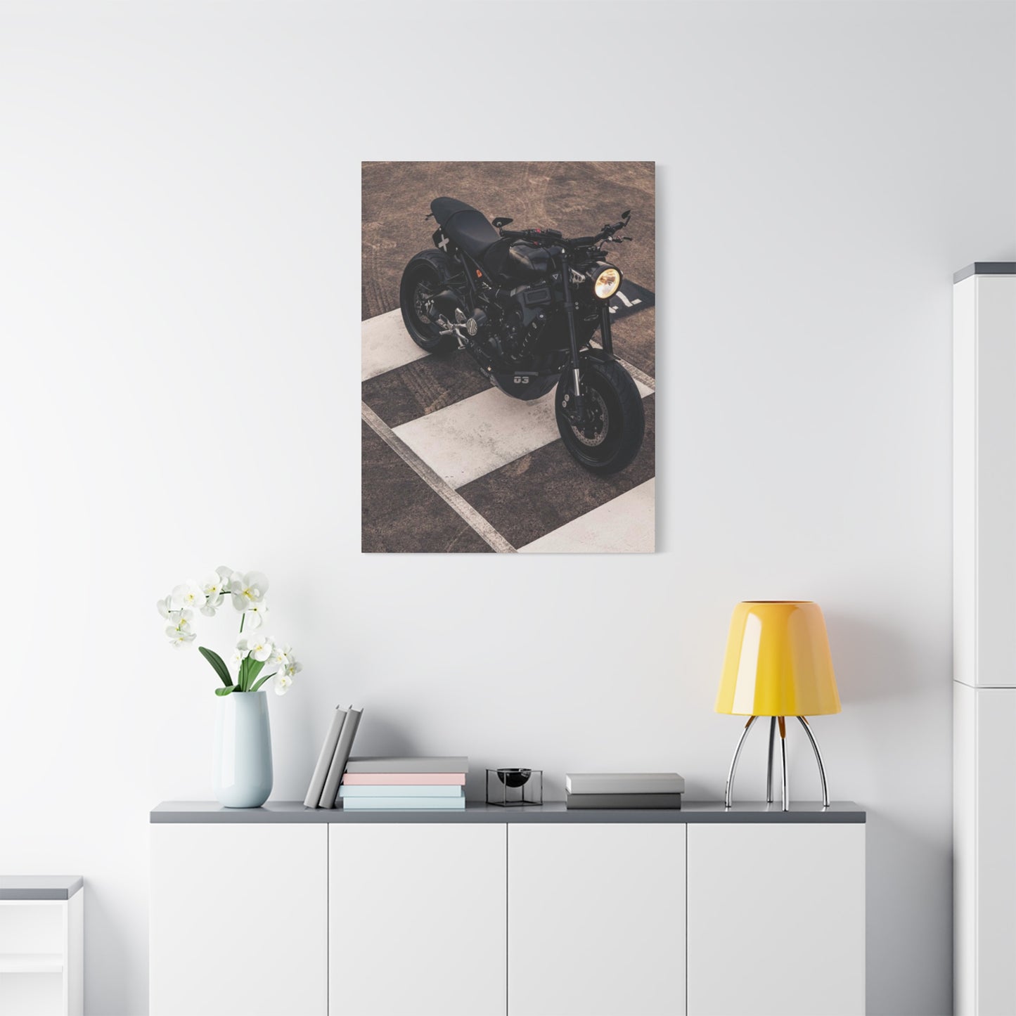 Black Cafe Racer Motorcycle Wall Art & Canvas Prints