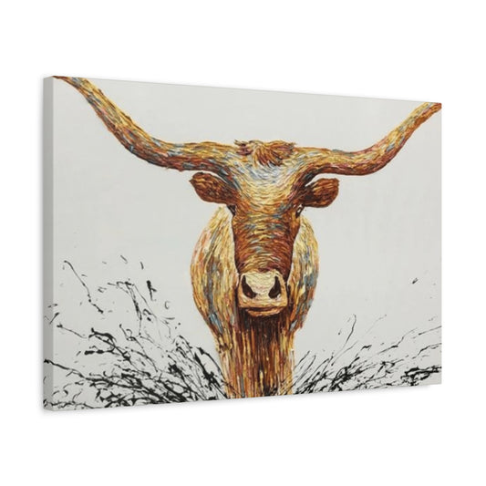 Bull Long Horns Drawing Wall Art & Canvas Prints