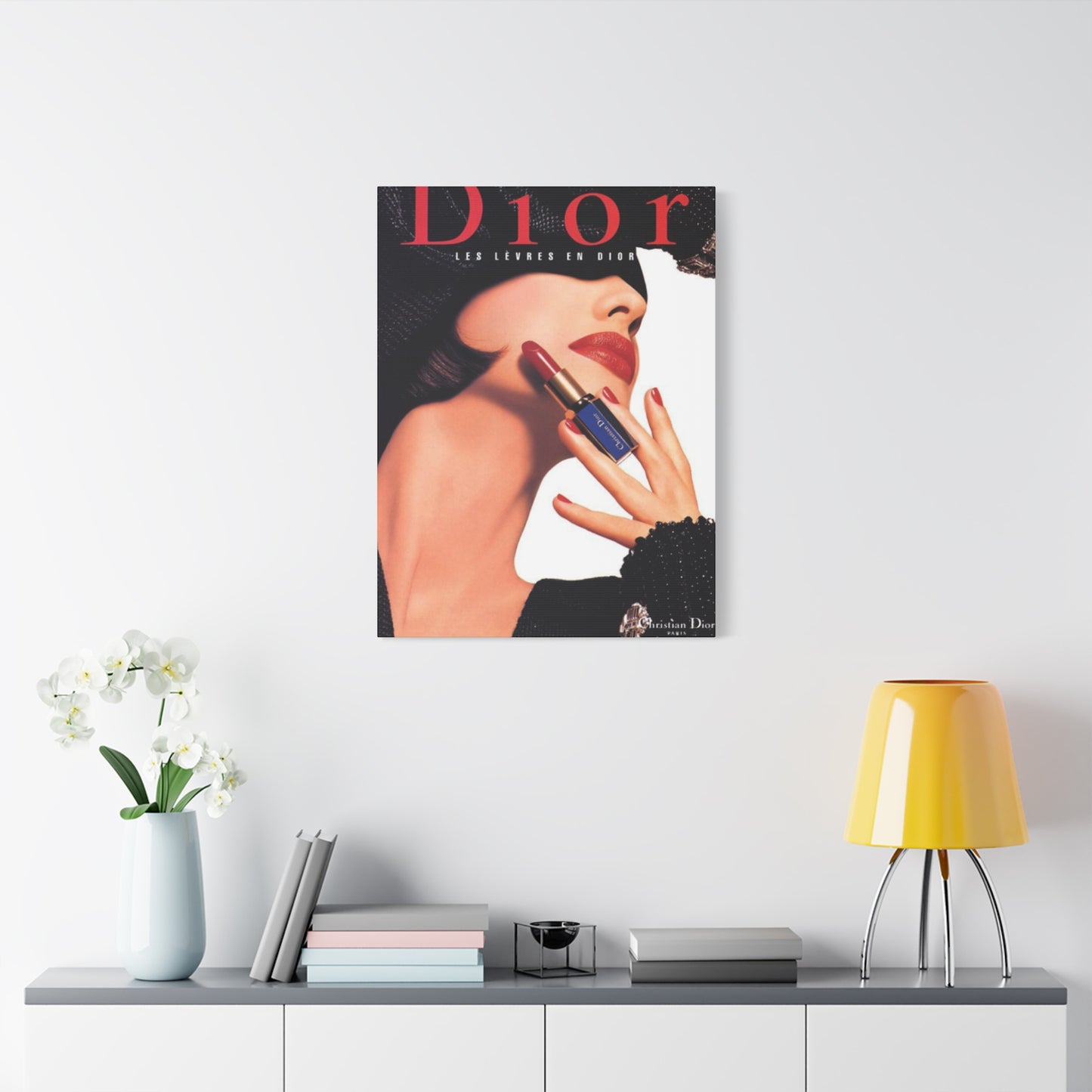 Dior Red Lips Painting Wall Art & Canvas Prints