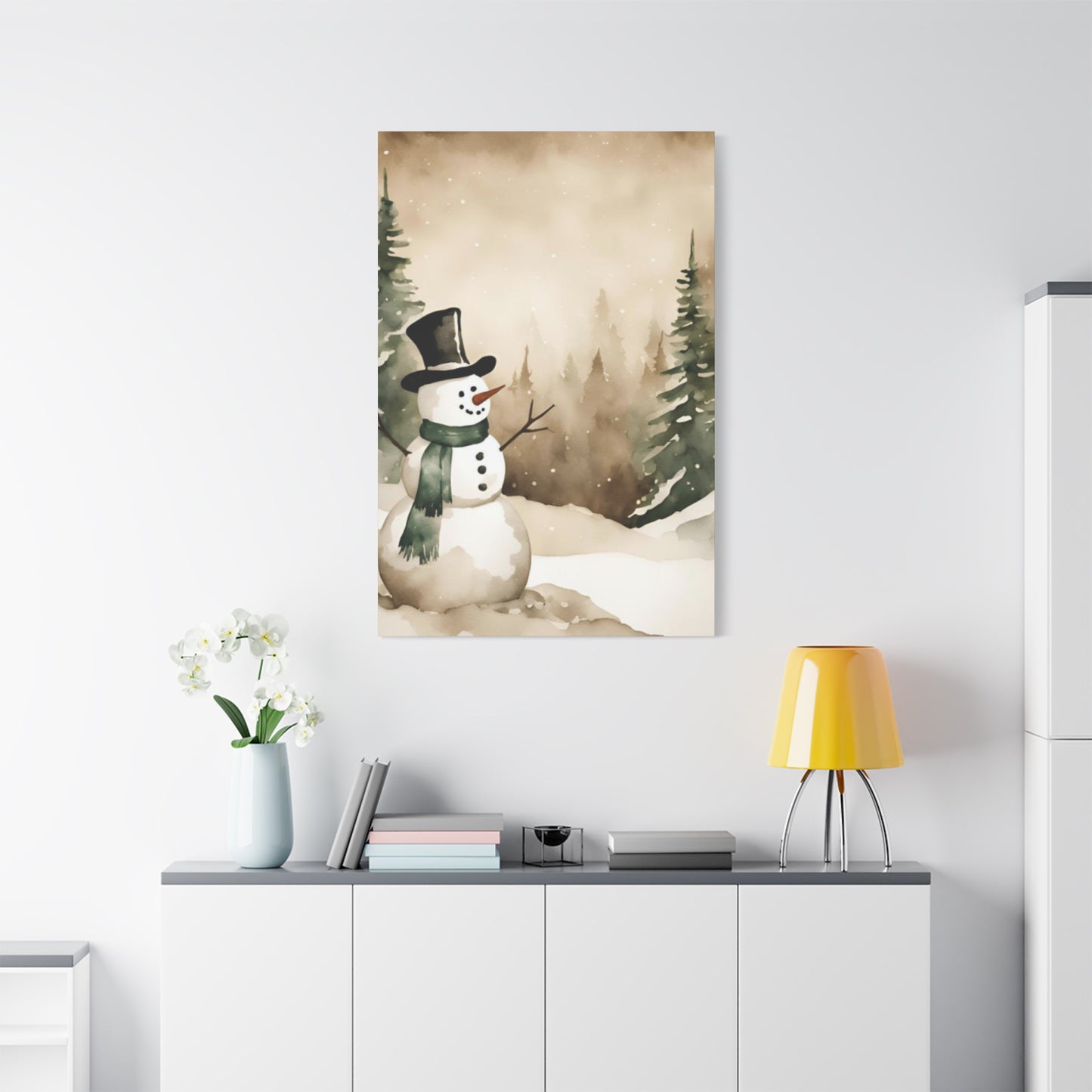 Happy Snowman Wall Art & Canvas Prints